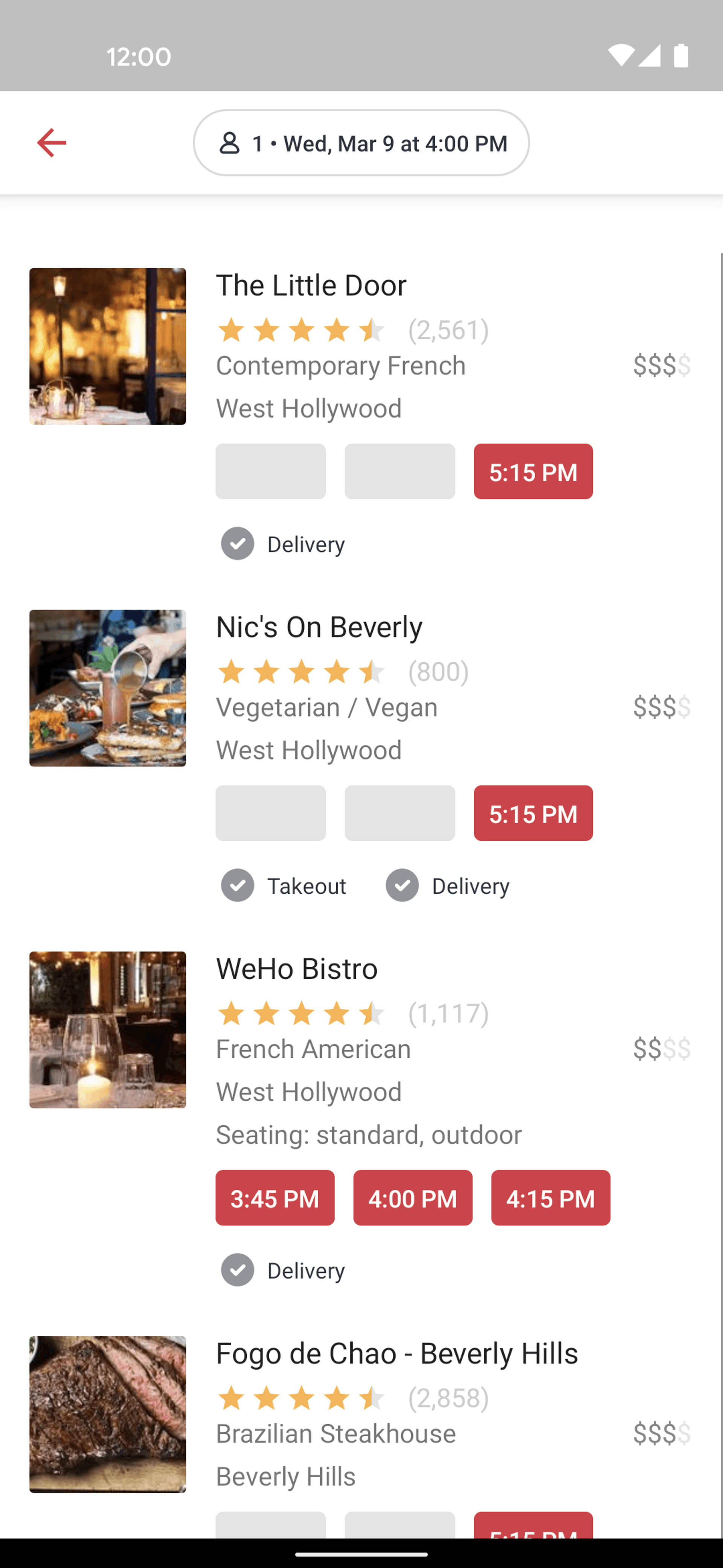 OpenTable Android UI screenshot 17