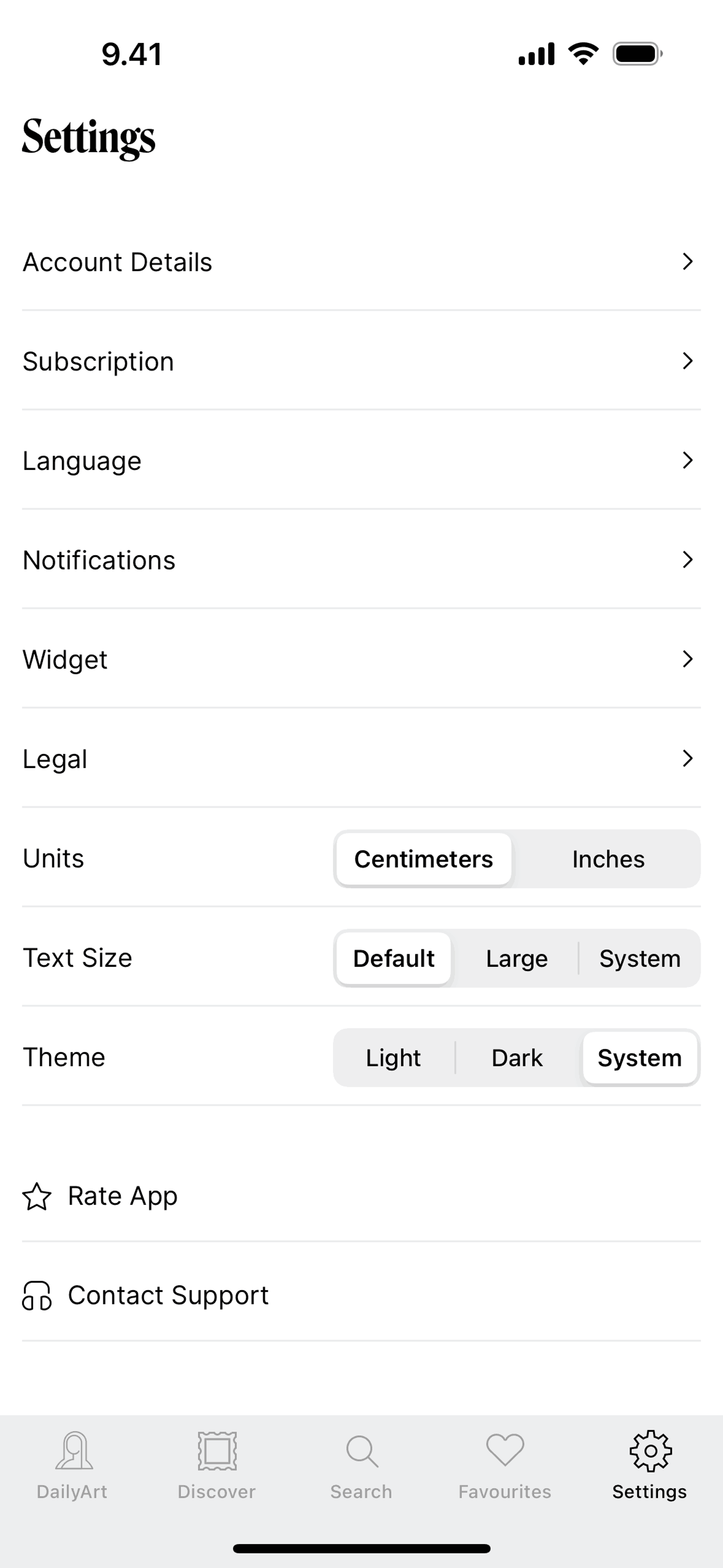 DailyArt iOS UI screenshot 13