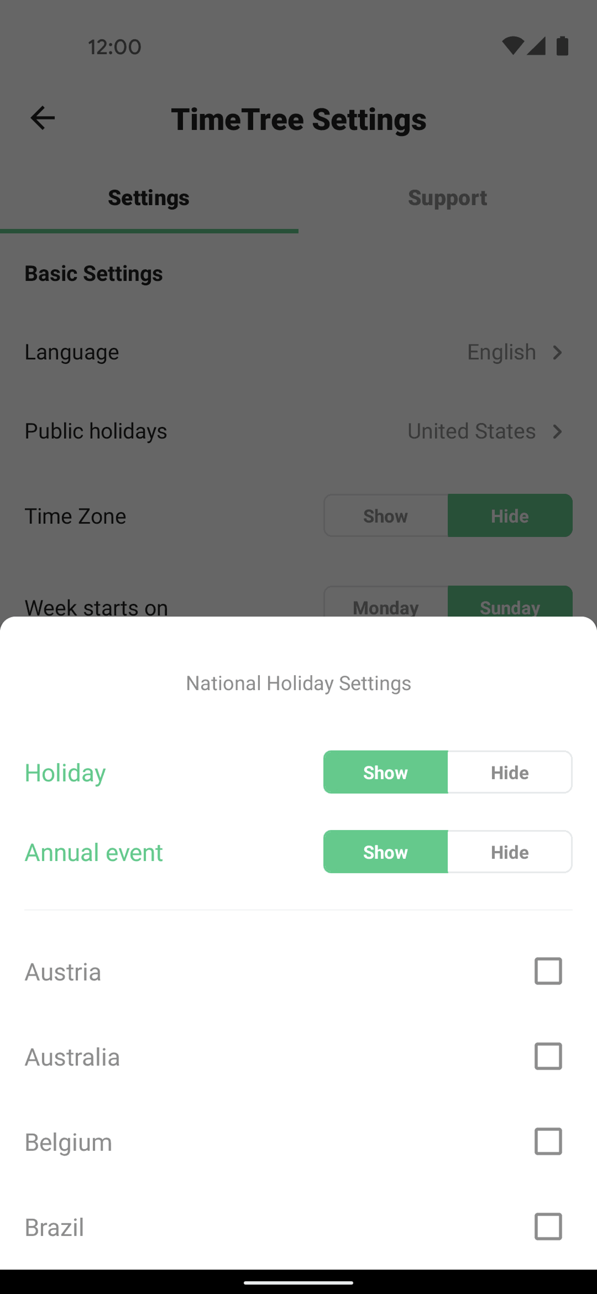 TimeTree Android UI screenshot 17
