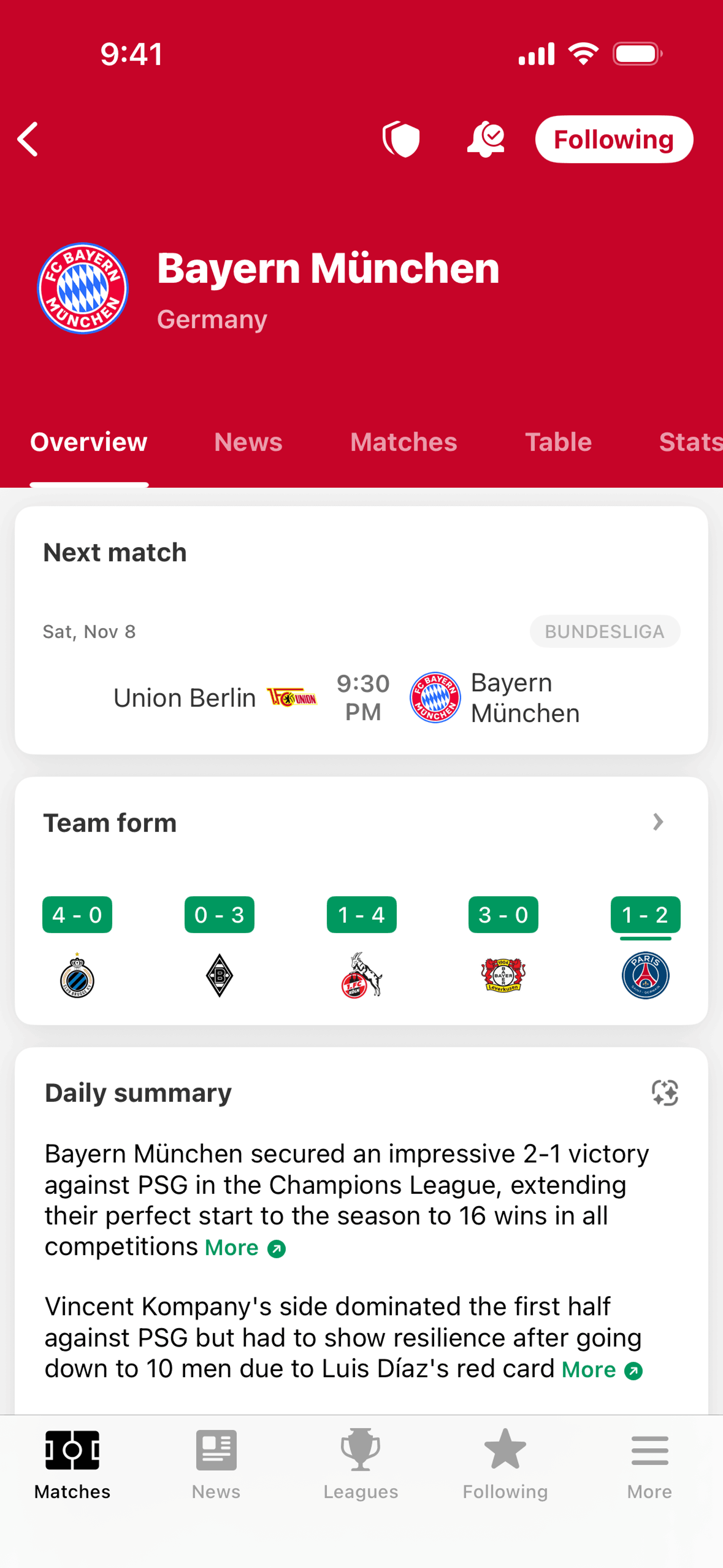 FotMob iOS UI screenshot 12