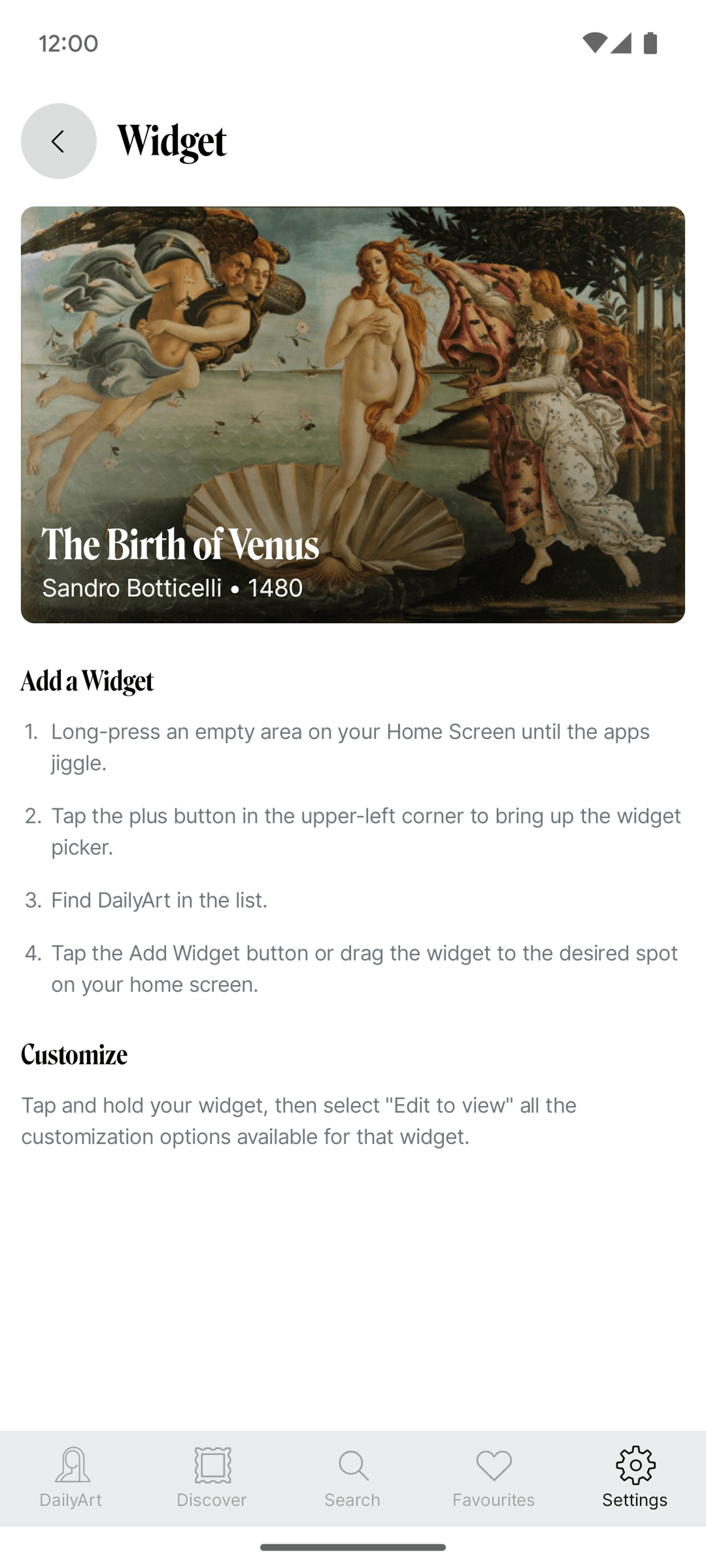 DailyArt Android UI screenshot 9
