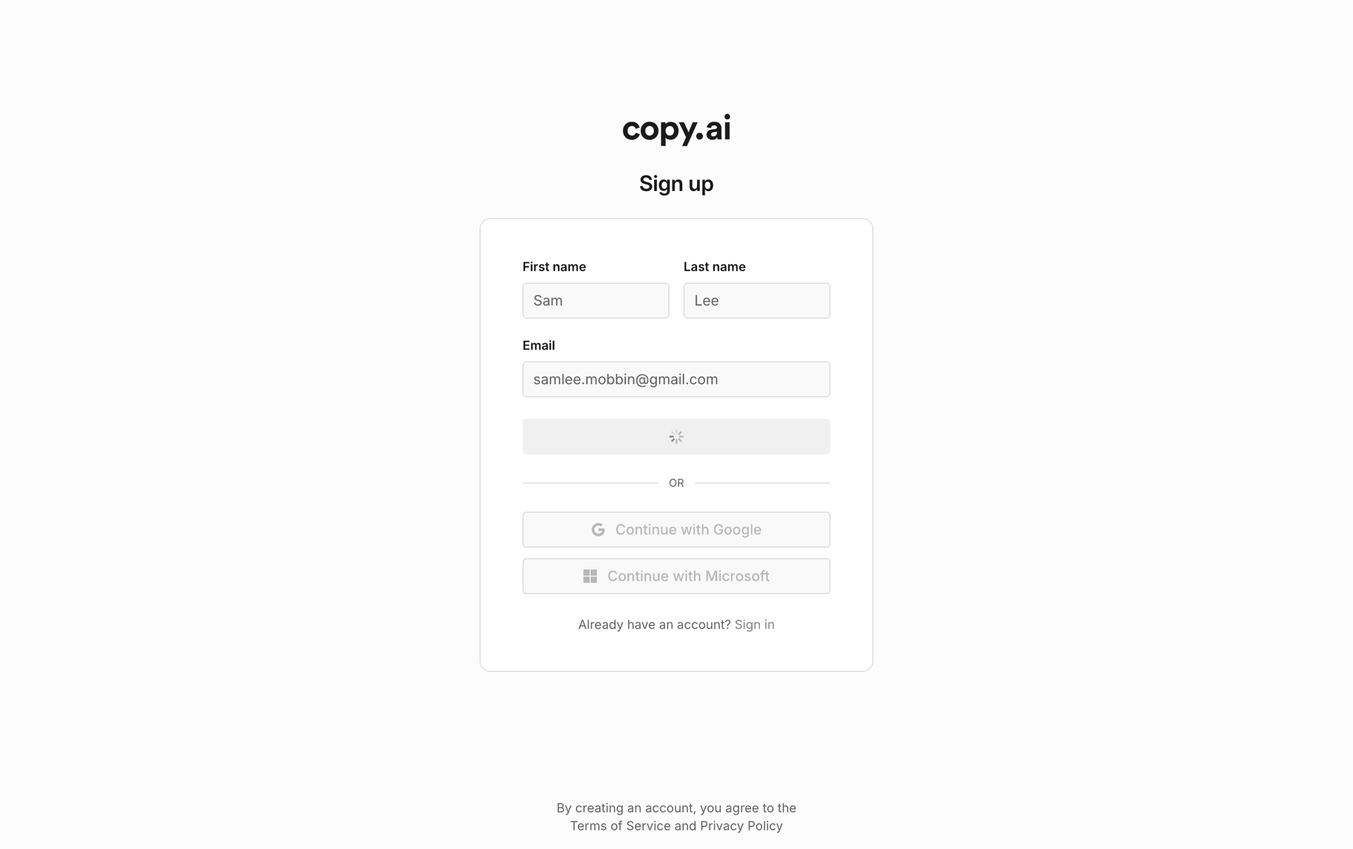 Copy.ai Web UI screenshot 5