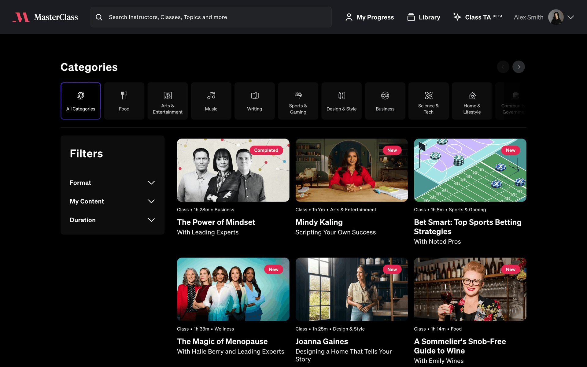 MasterClass Web UI screenshot 9