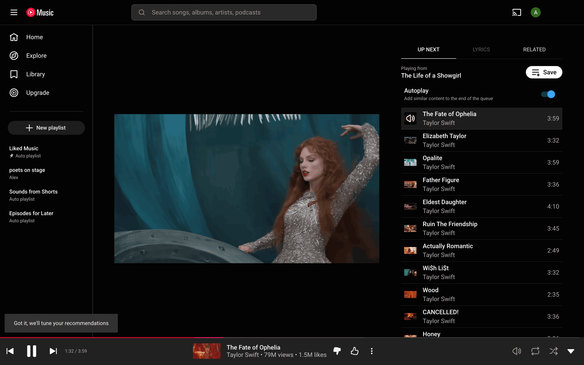 YouTube Music Web UI screenshot 11