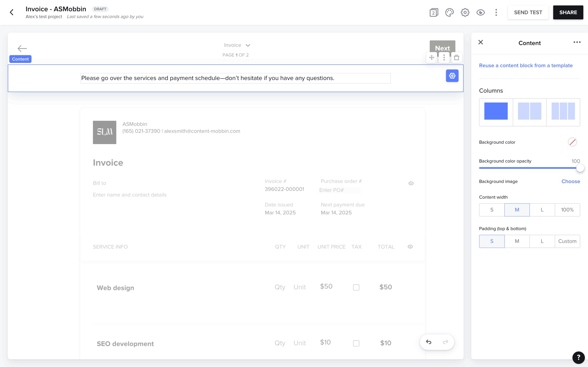 HoneyBook Web UI screenshot 6