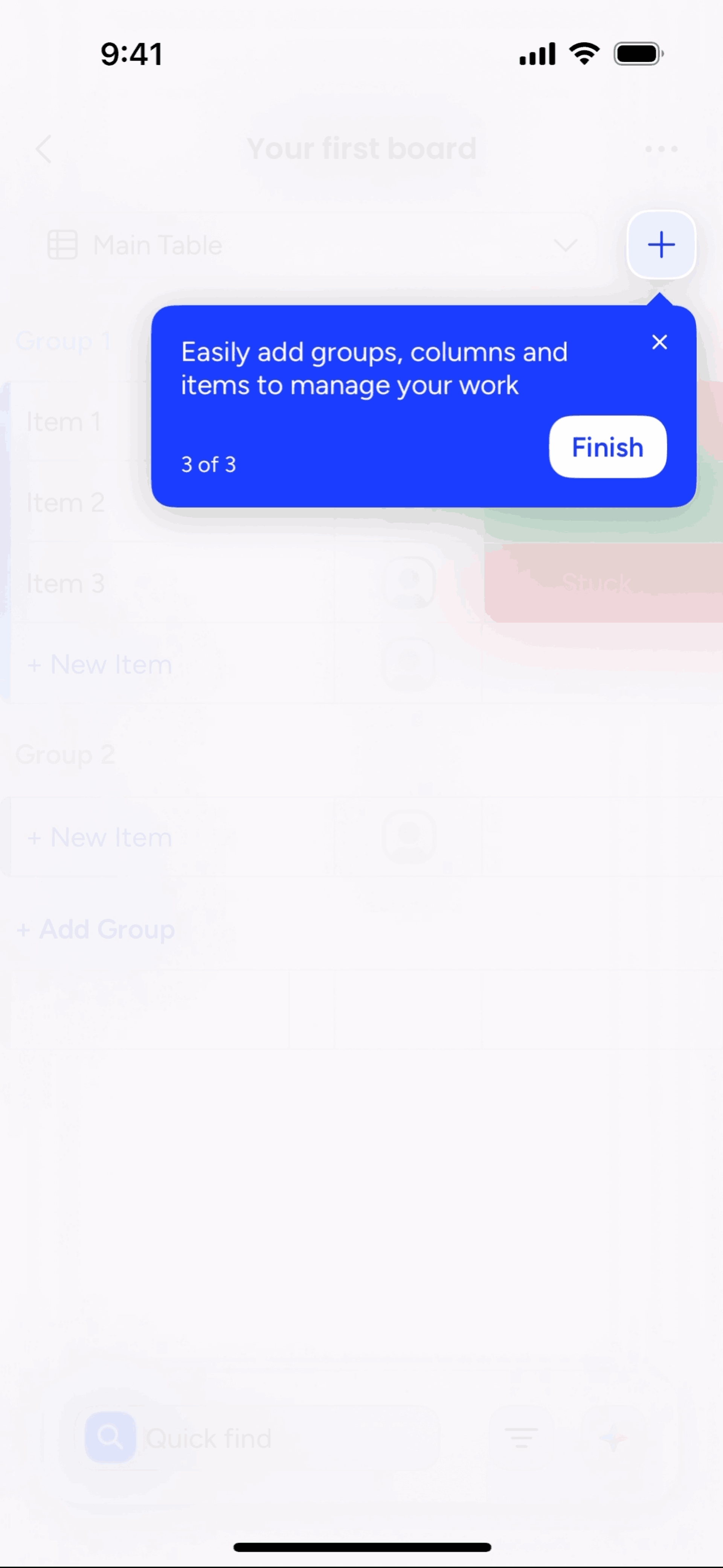 monday.com iOS UI screenshot 19