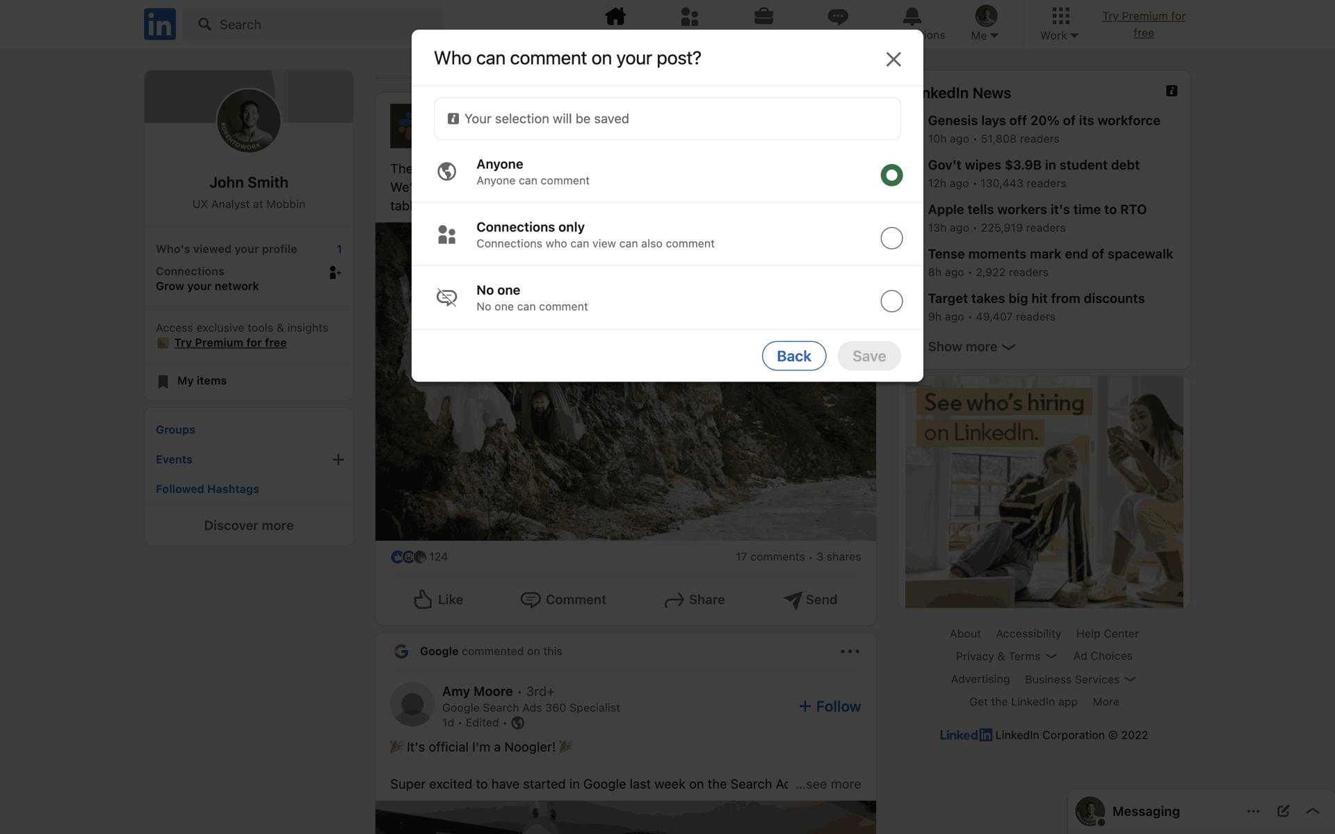 LinkedIn Web UI screenshot 15