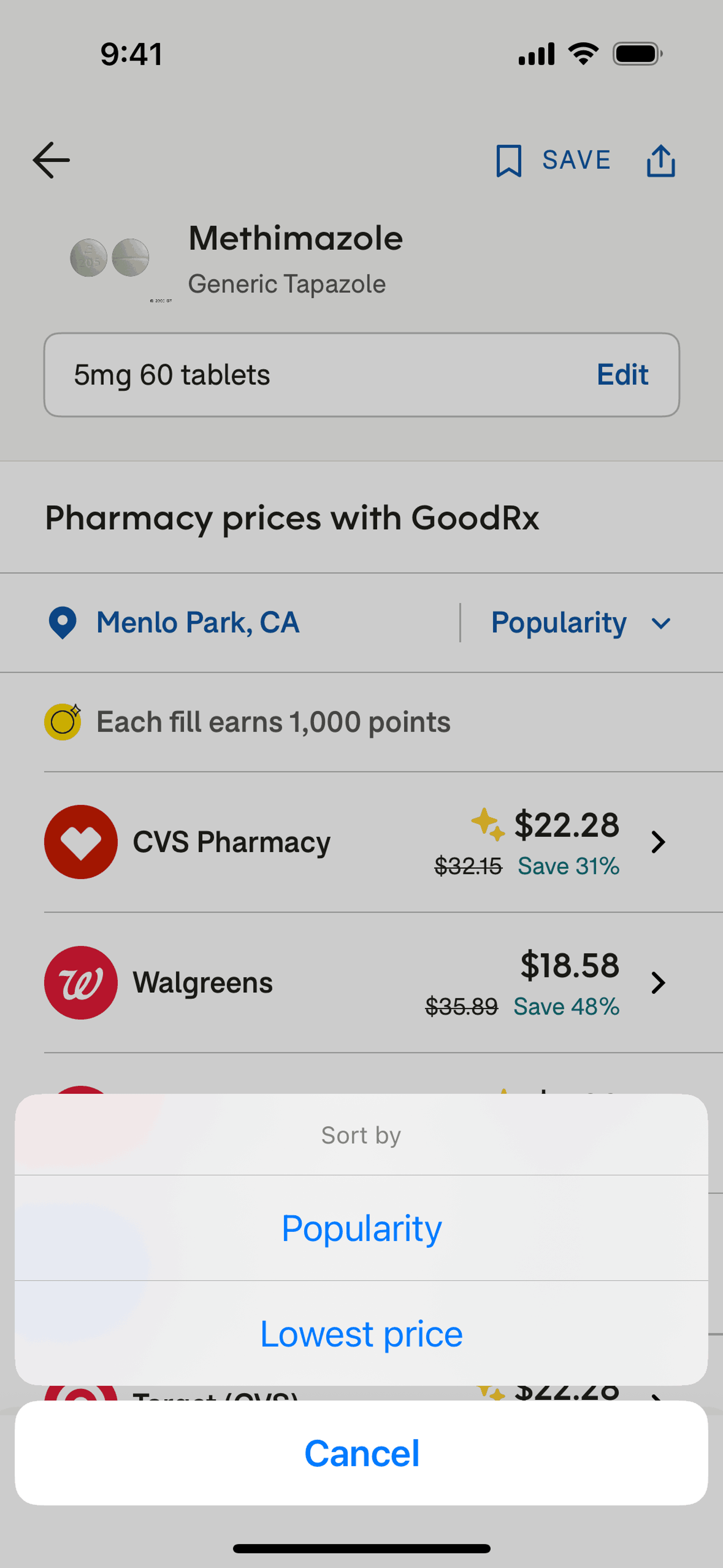 GoodRx iOS UI screenshot 5