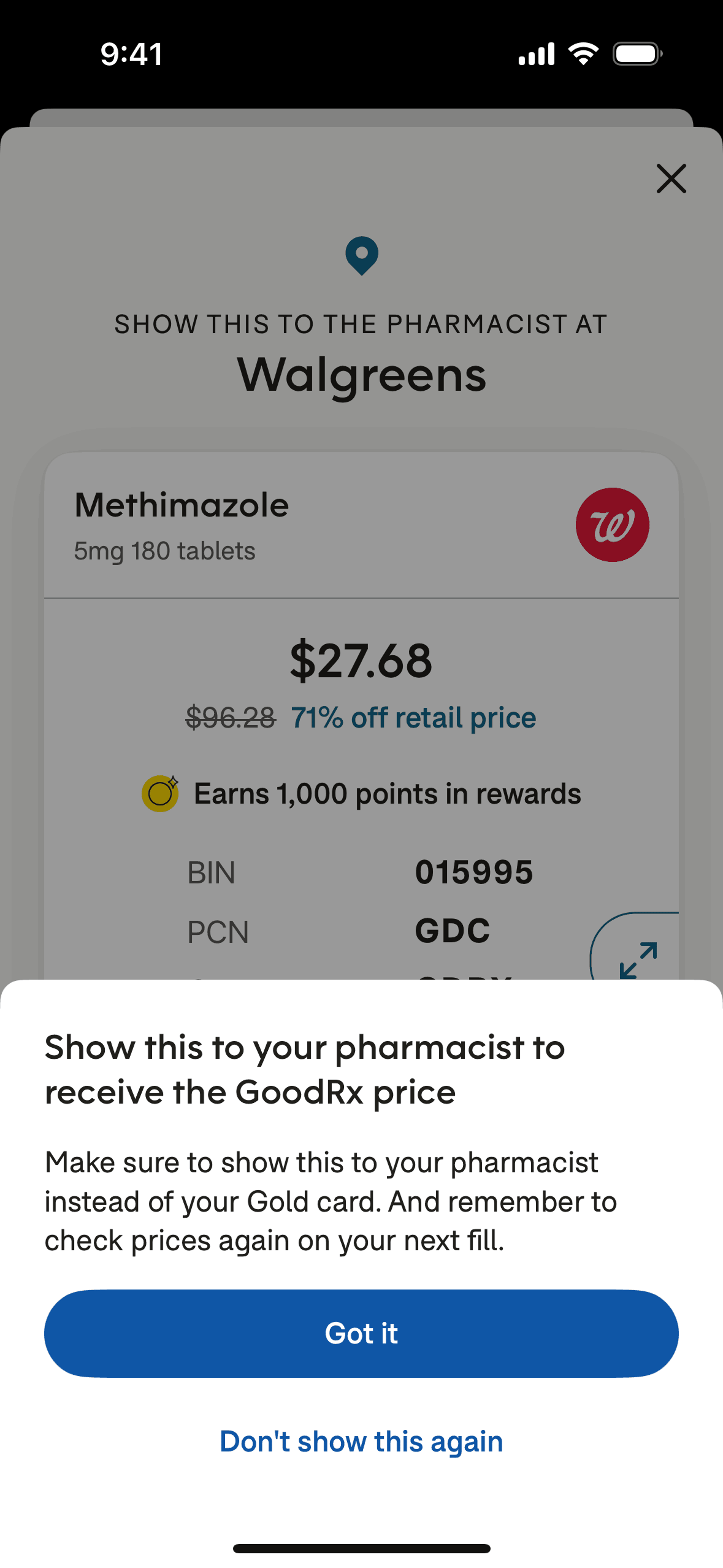 GoodRx iOS UI screenshot 15