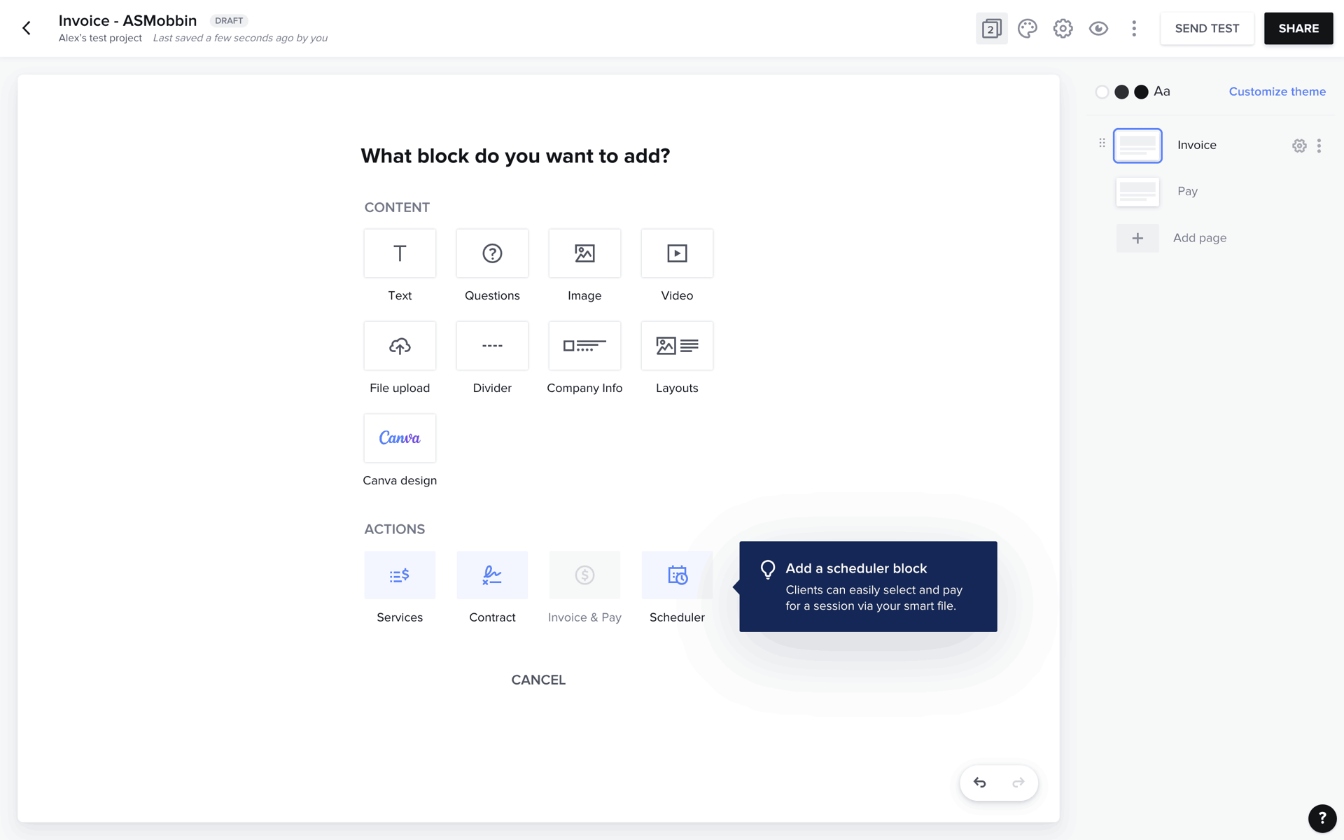 HoneyBook Web UI screenshot 9