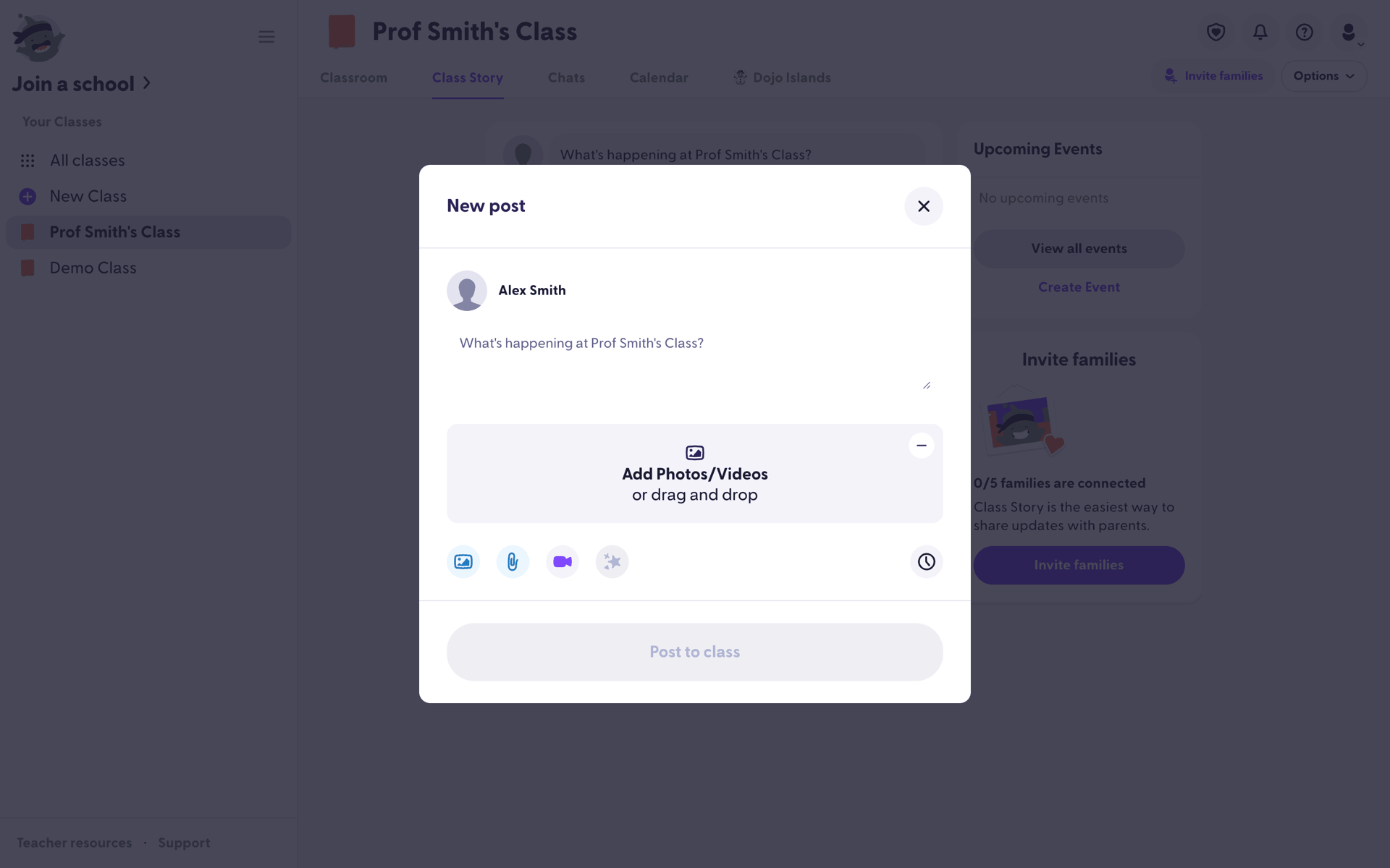 ClassDojo Web UI screenshot 7