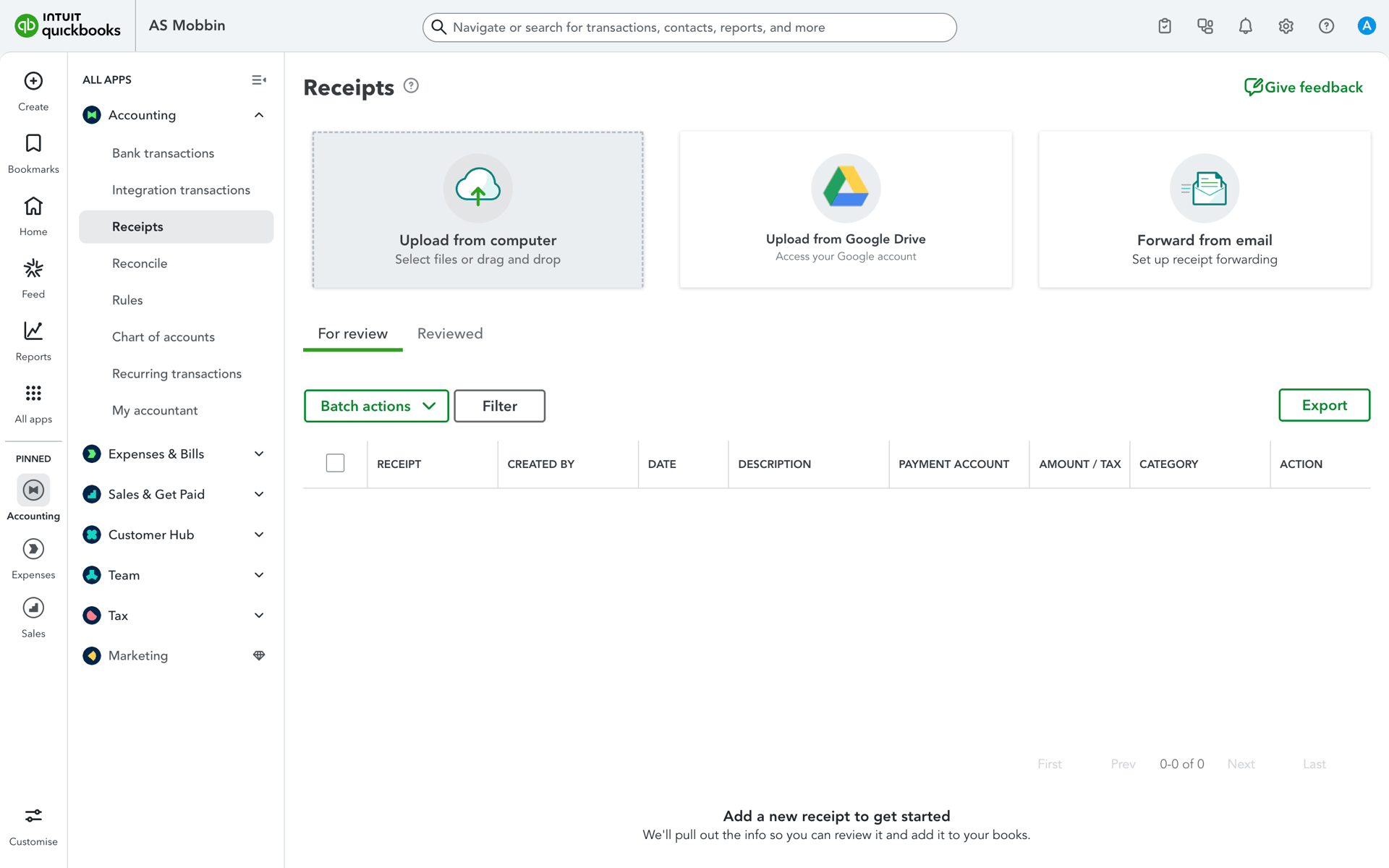 QuickBooks Web UI screenshot 22