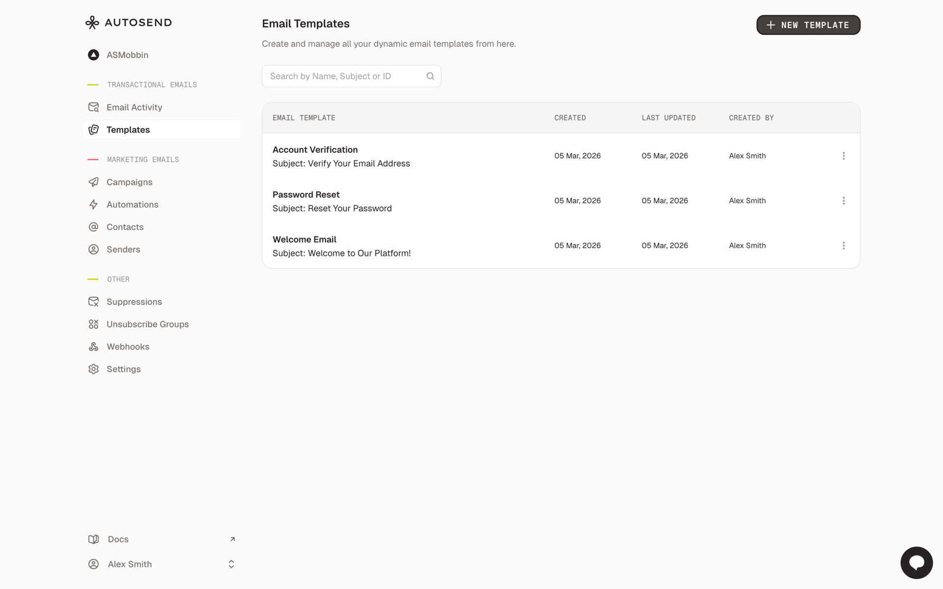 AutoSend Web UI screenshot 21