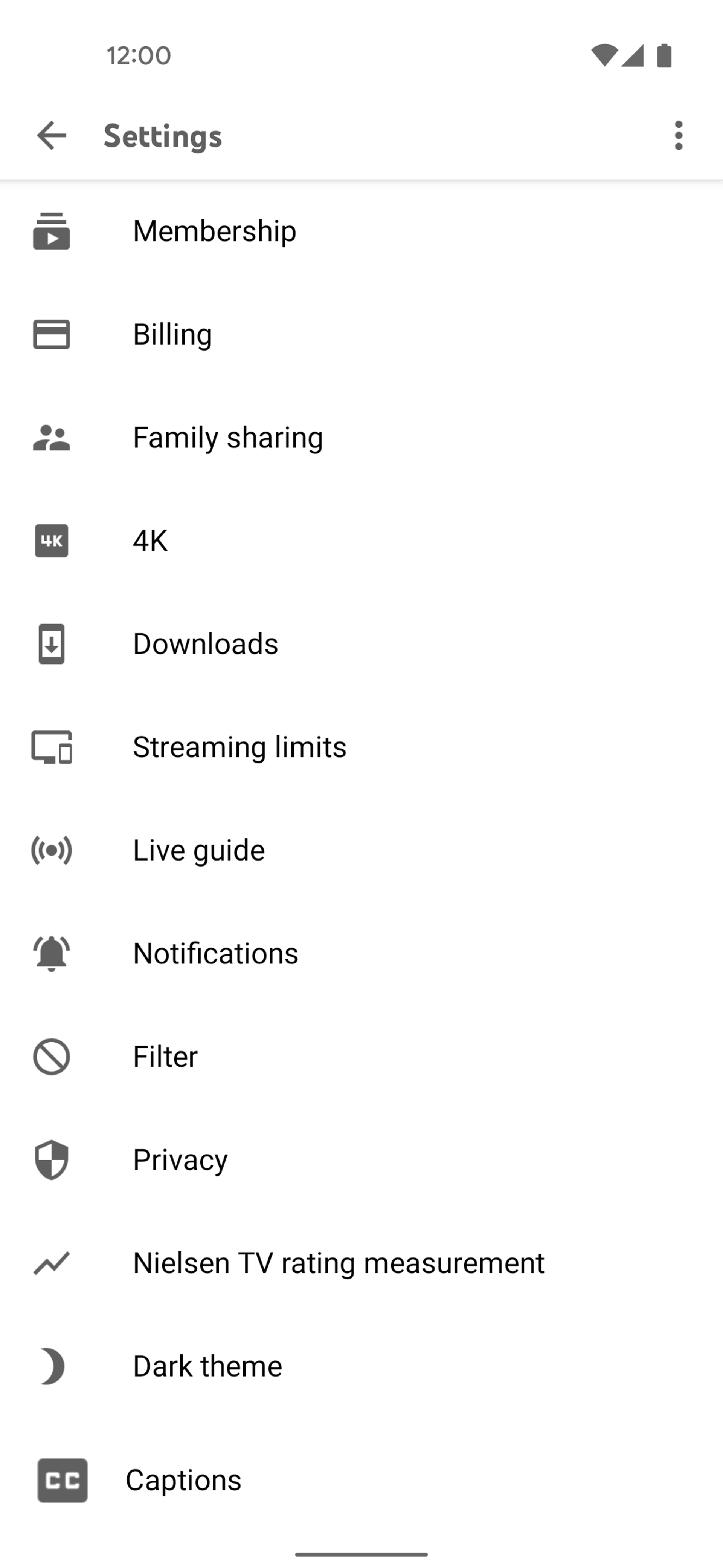 YouTube TV Android UI screenshot 9