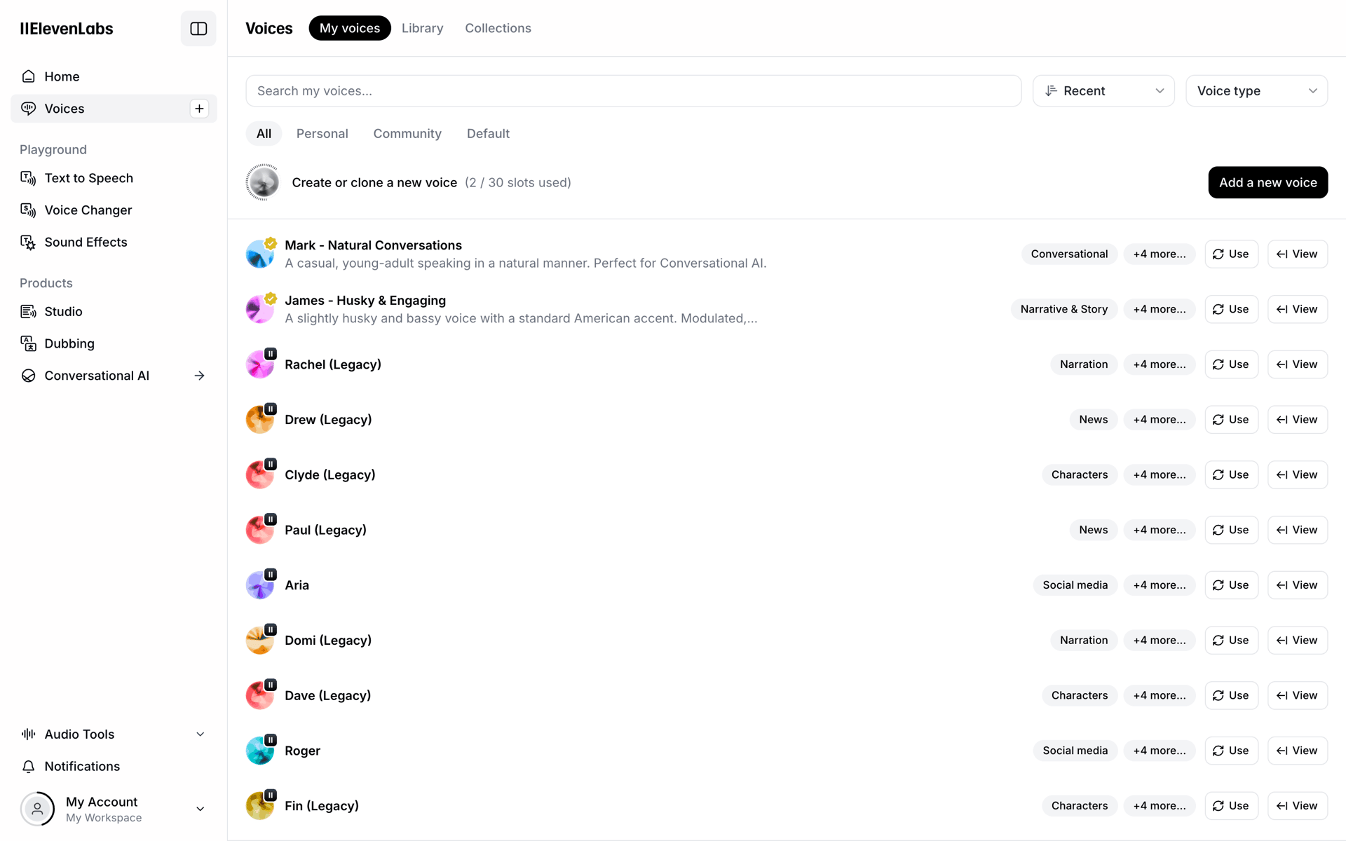 ElevenLabs Web UI screenshot 11