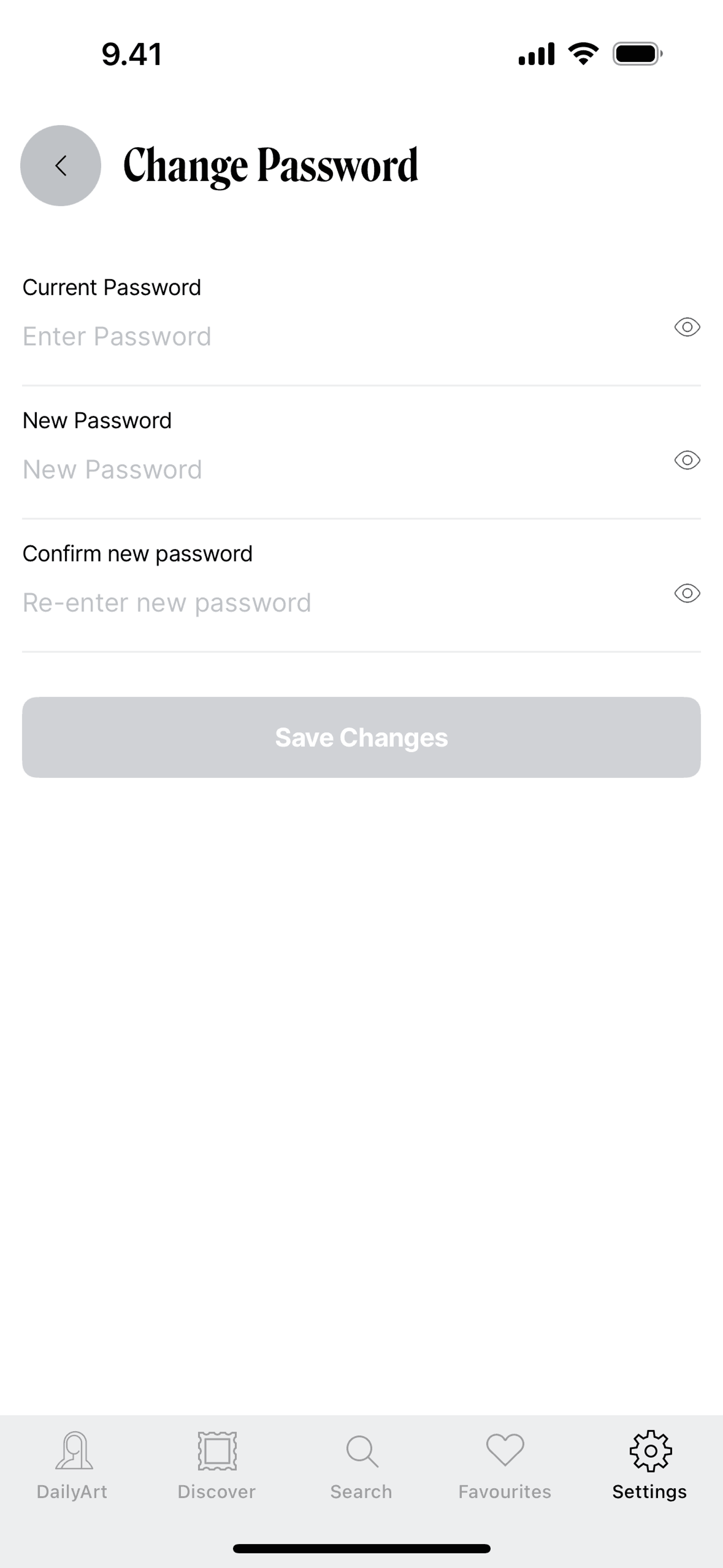 DailyArt iOS UI screenshot 15