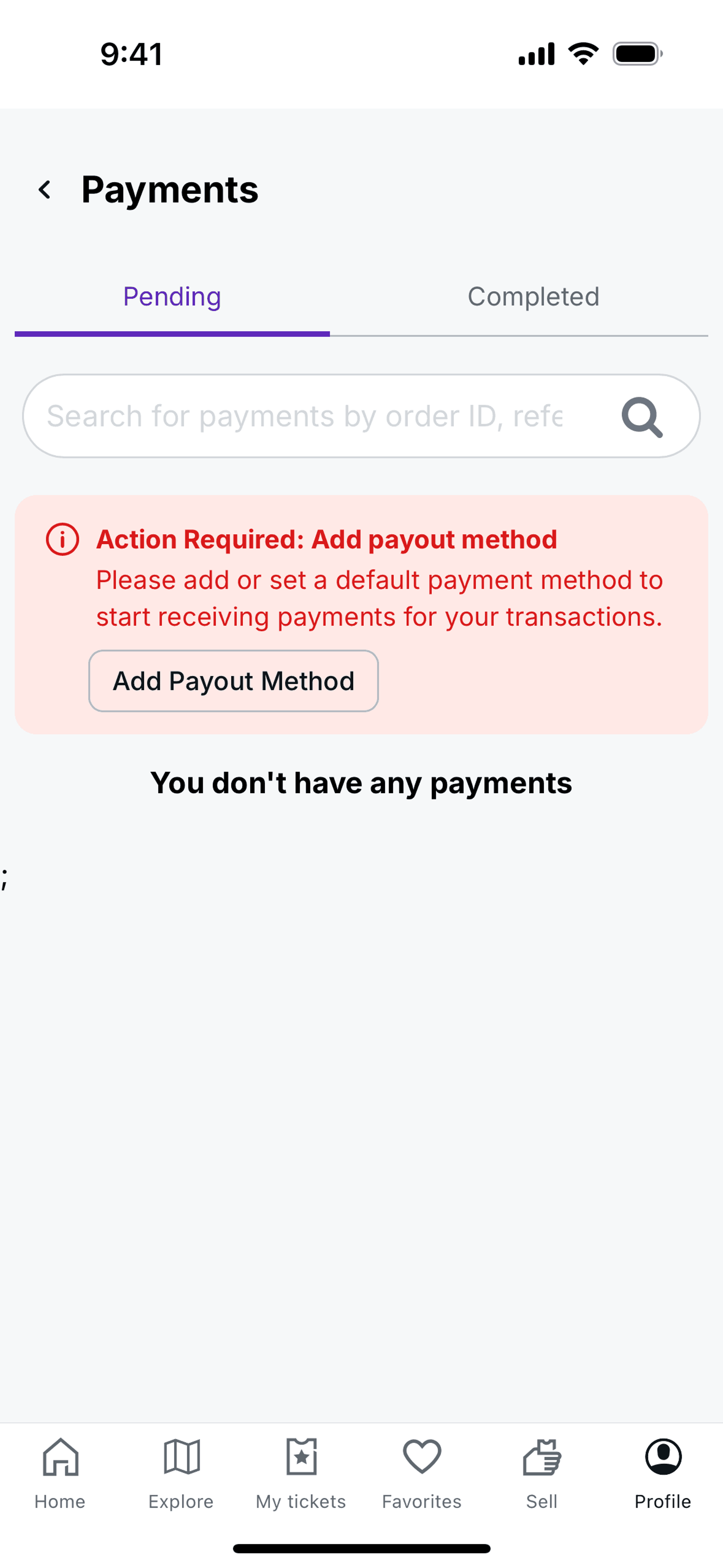 StubHub iOS UI screenshot 24