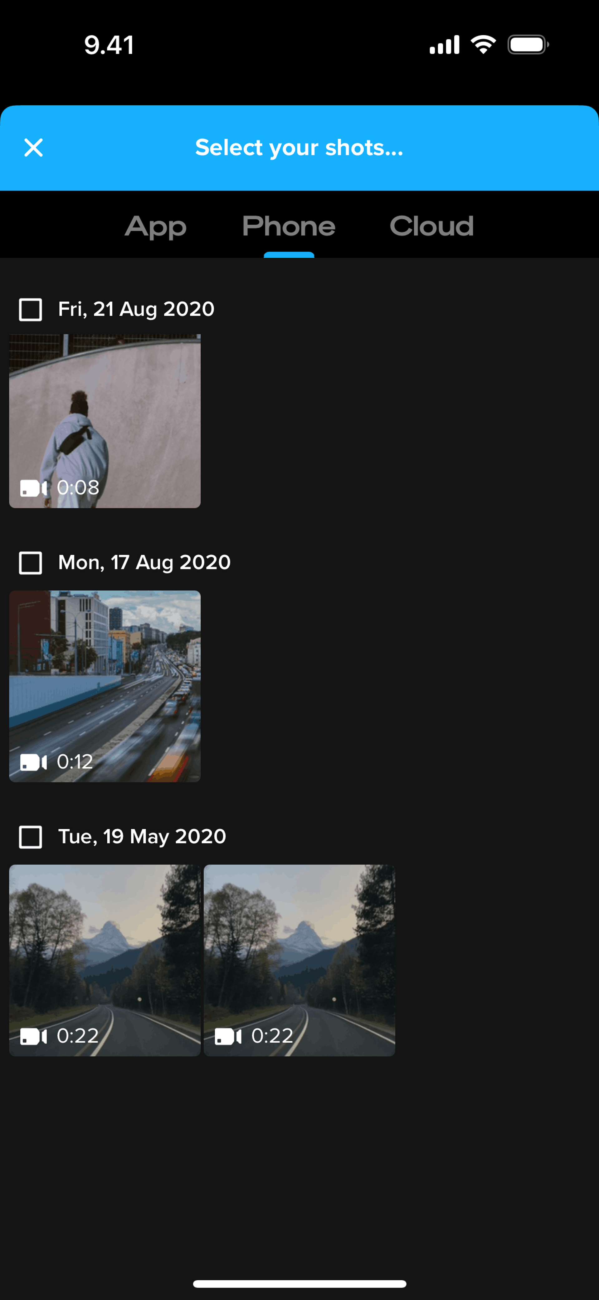 GoPro Quik iOS UI screenshot 13