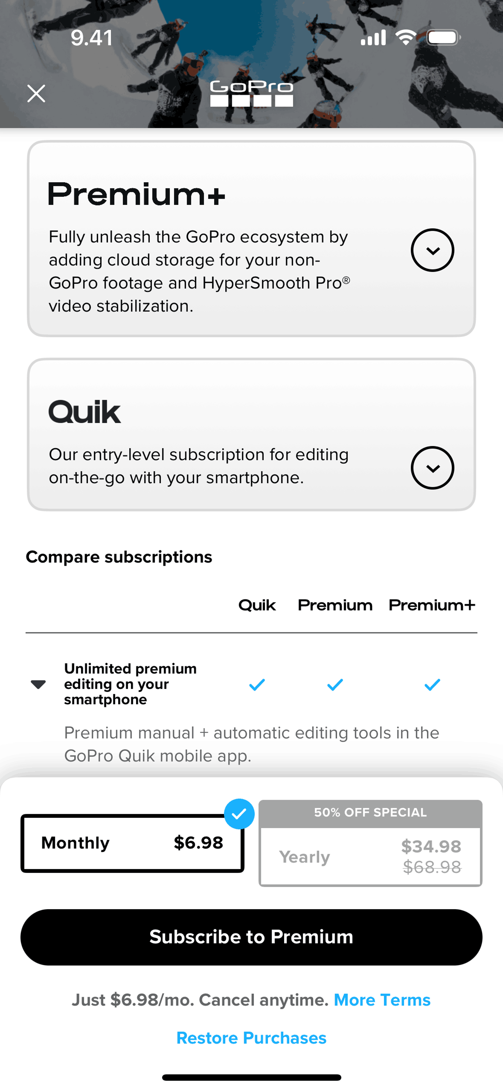 GoPro Quik iOS UI screenshot 12
