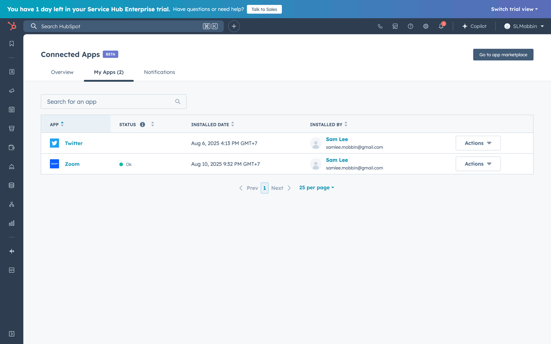HubSpot Web UI screenshot 19