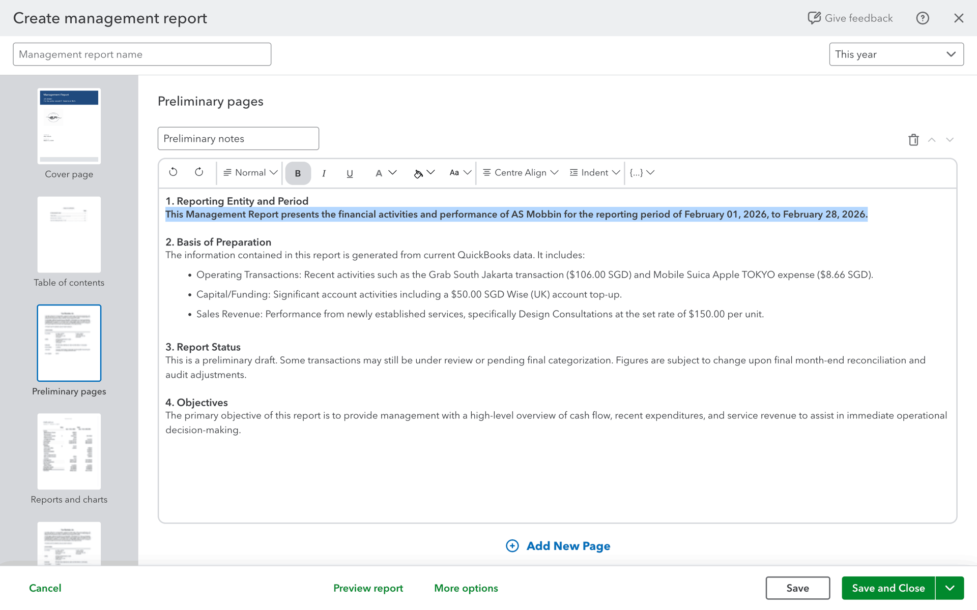 QuickBooks Web UI screenshot 15