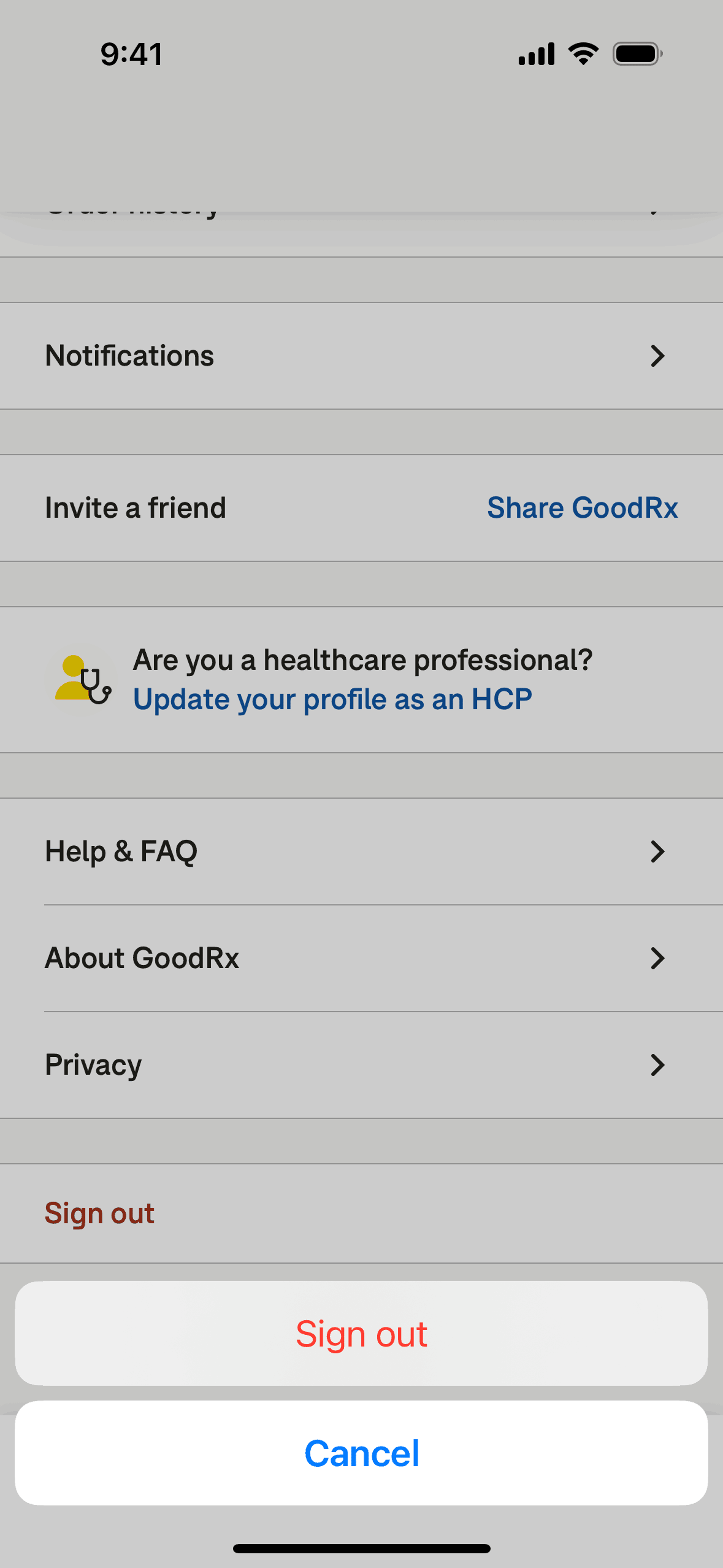 GoodRx iOS UI screenshot 17