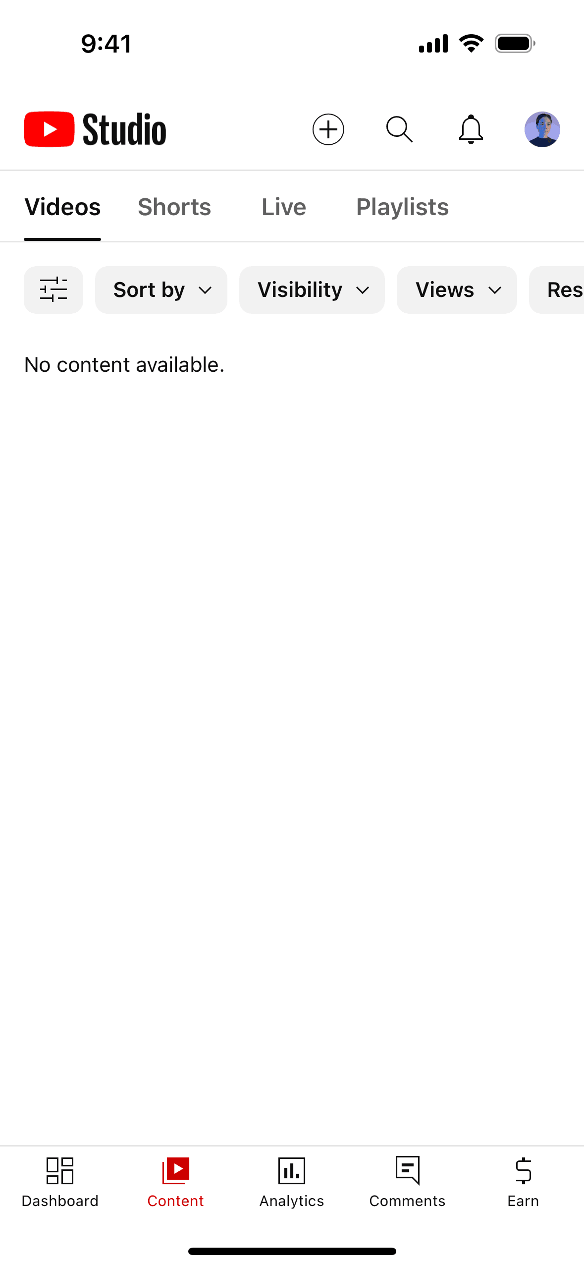 YouTube Studio iOS UI screenshot 19