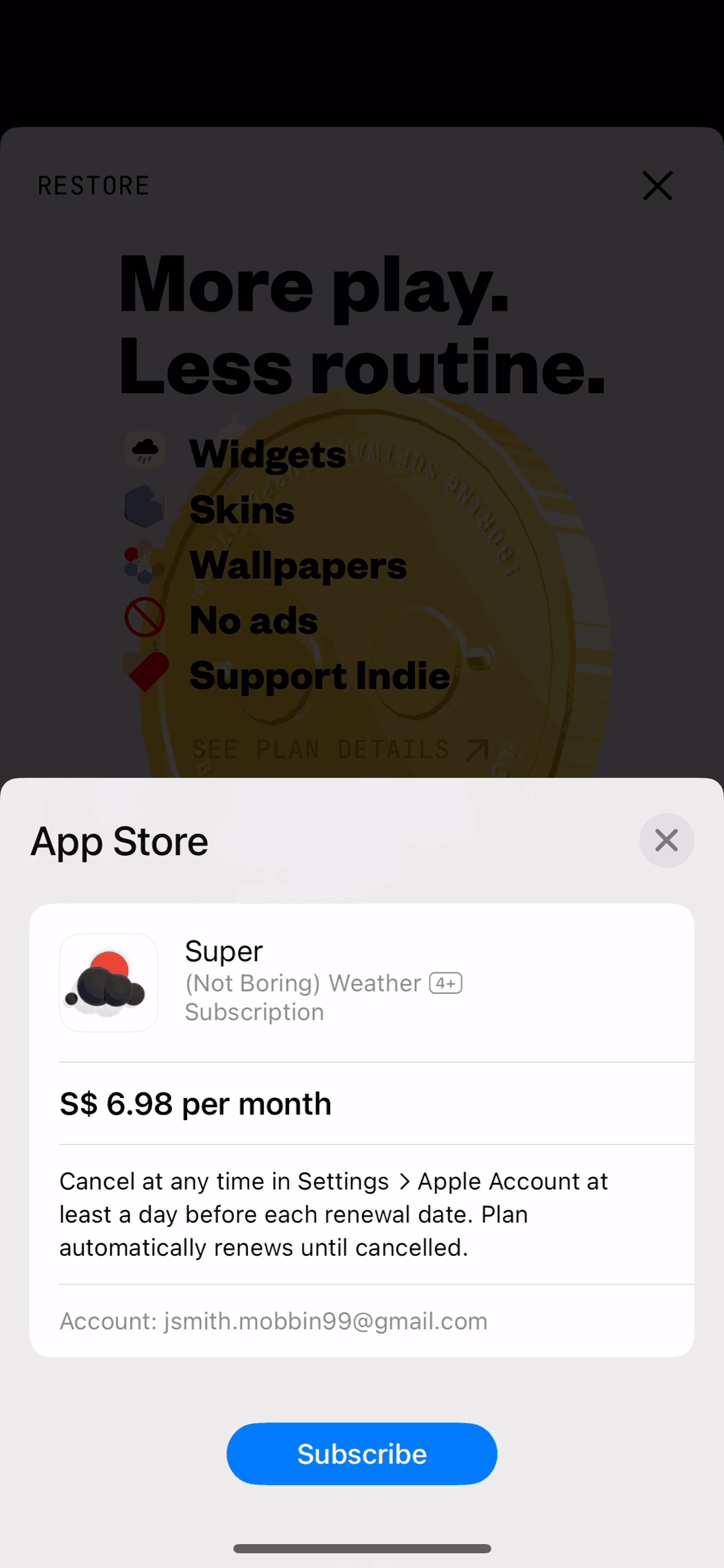 (Not Boring) Weather iOS UI screenshot 12