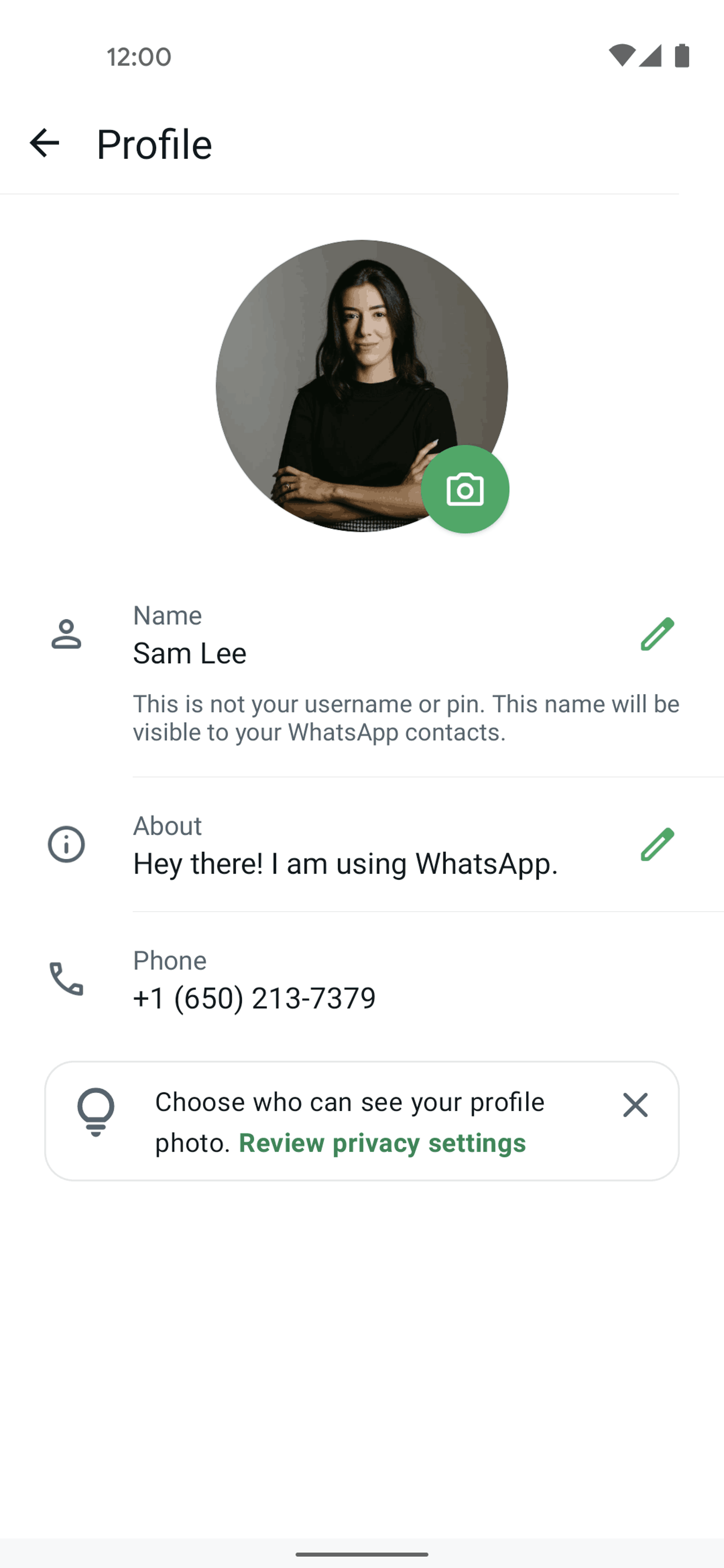 WhatsApp Android UI screenshot 17