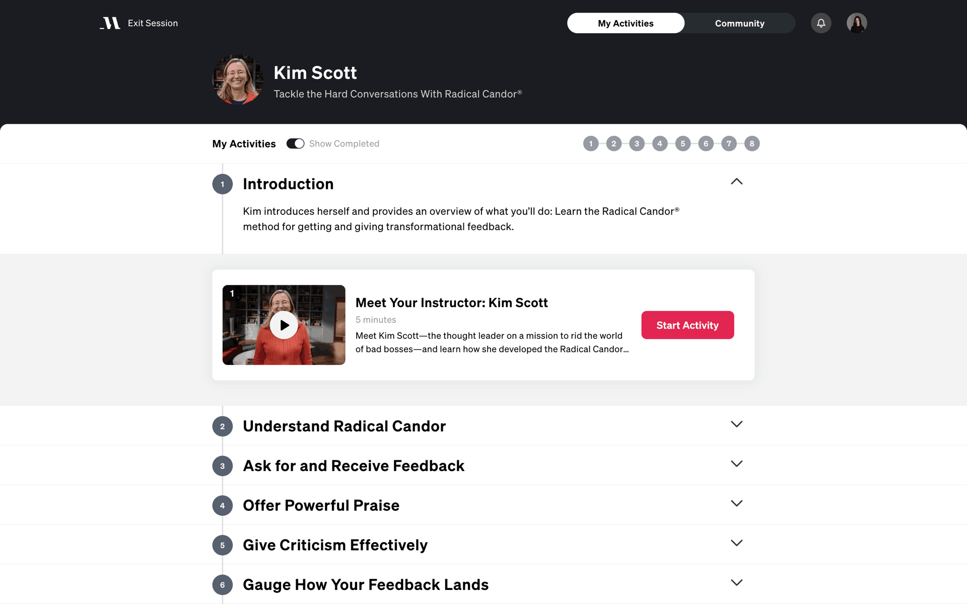 MasterClass Web UI screenshot 10