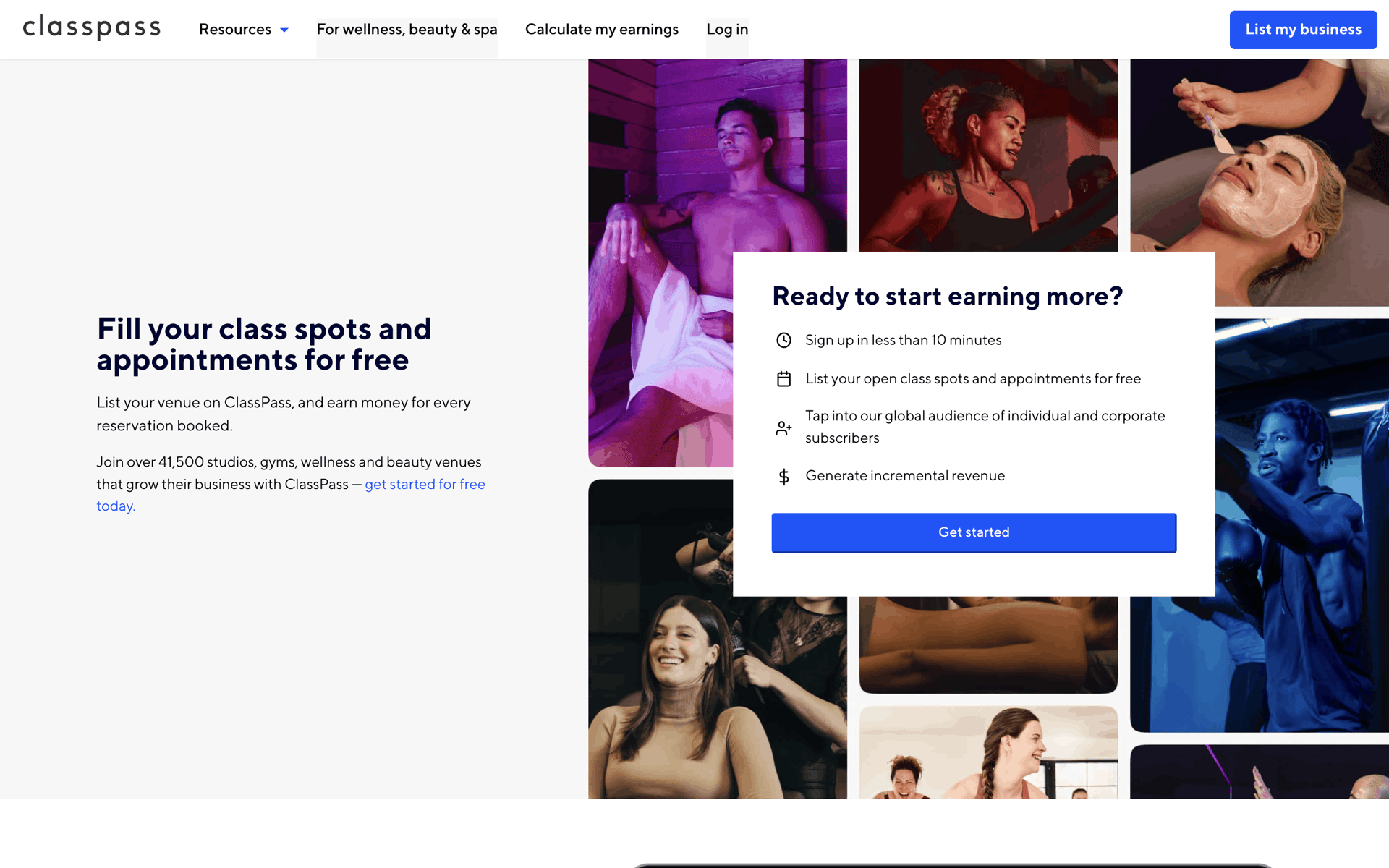 ClassPass Web UI screenshot 23