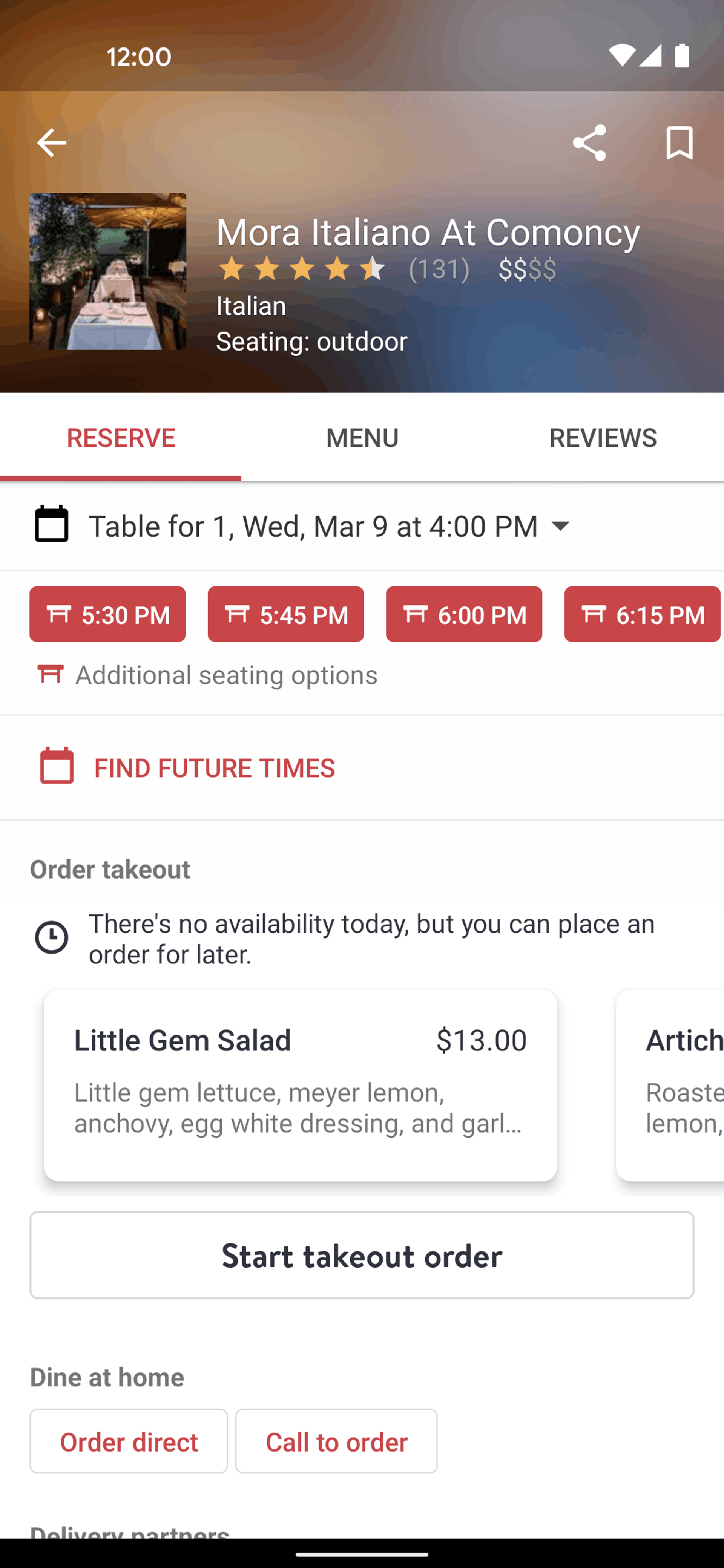 OpenTable Android UI screenshot 22