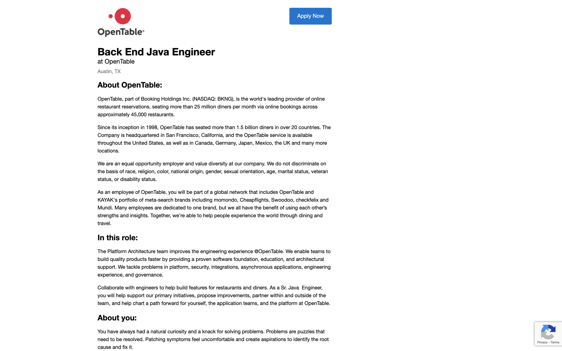 OpenTable Web UI screenshot 15
