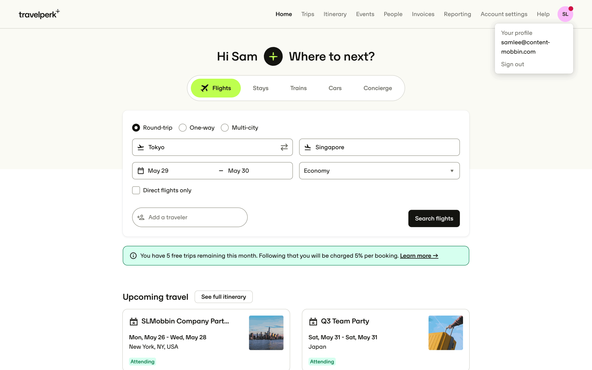 TravelPerk Web UI screenshot 7