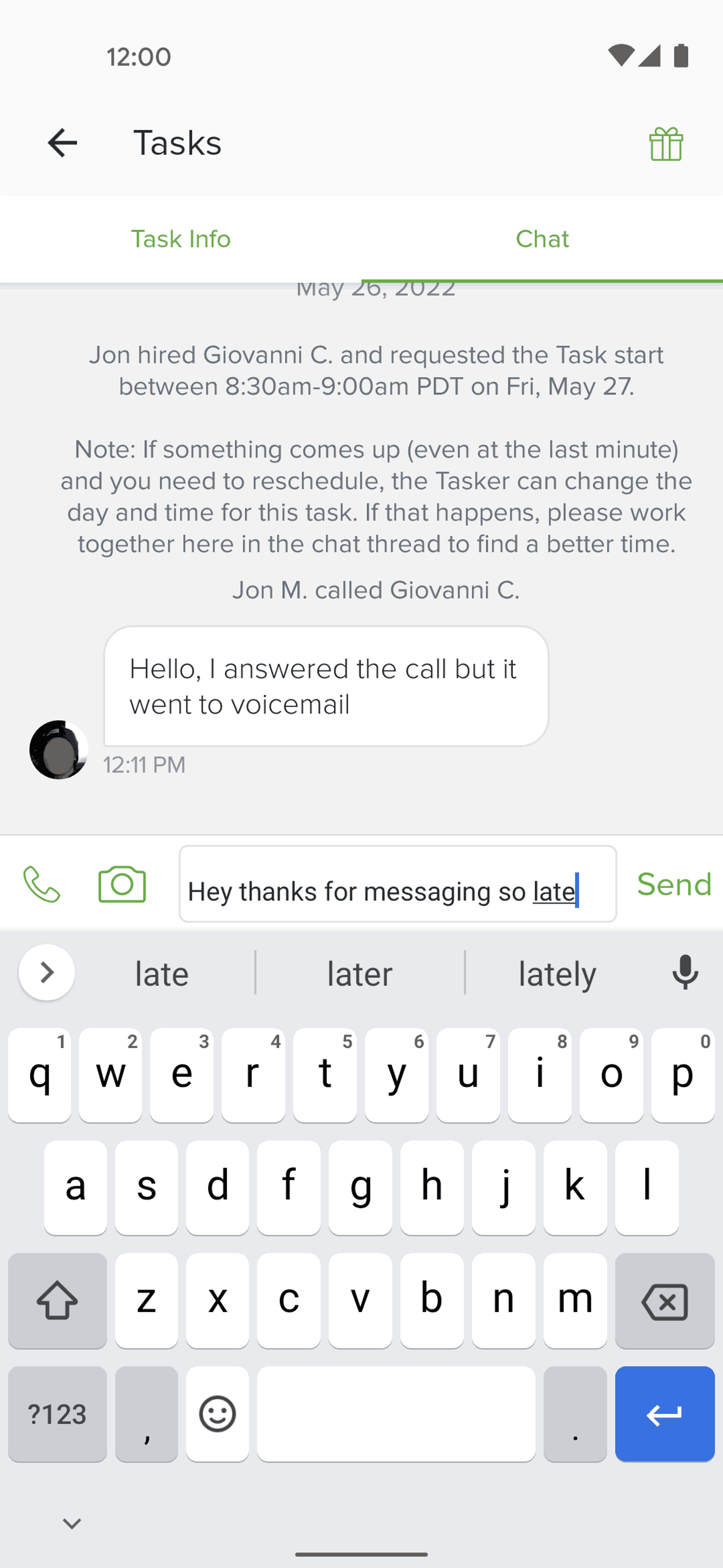 TaskRabbit Android UI screenshot 22