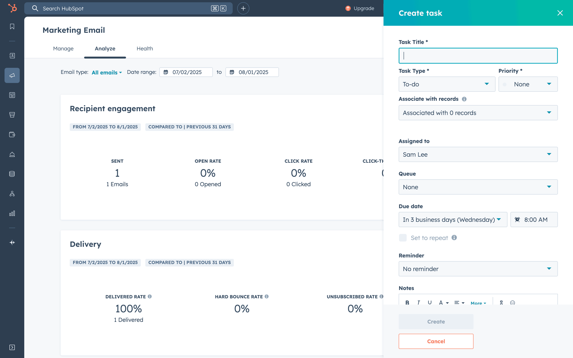 HubSpot Web UI screenshot 14