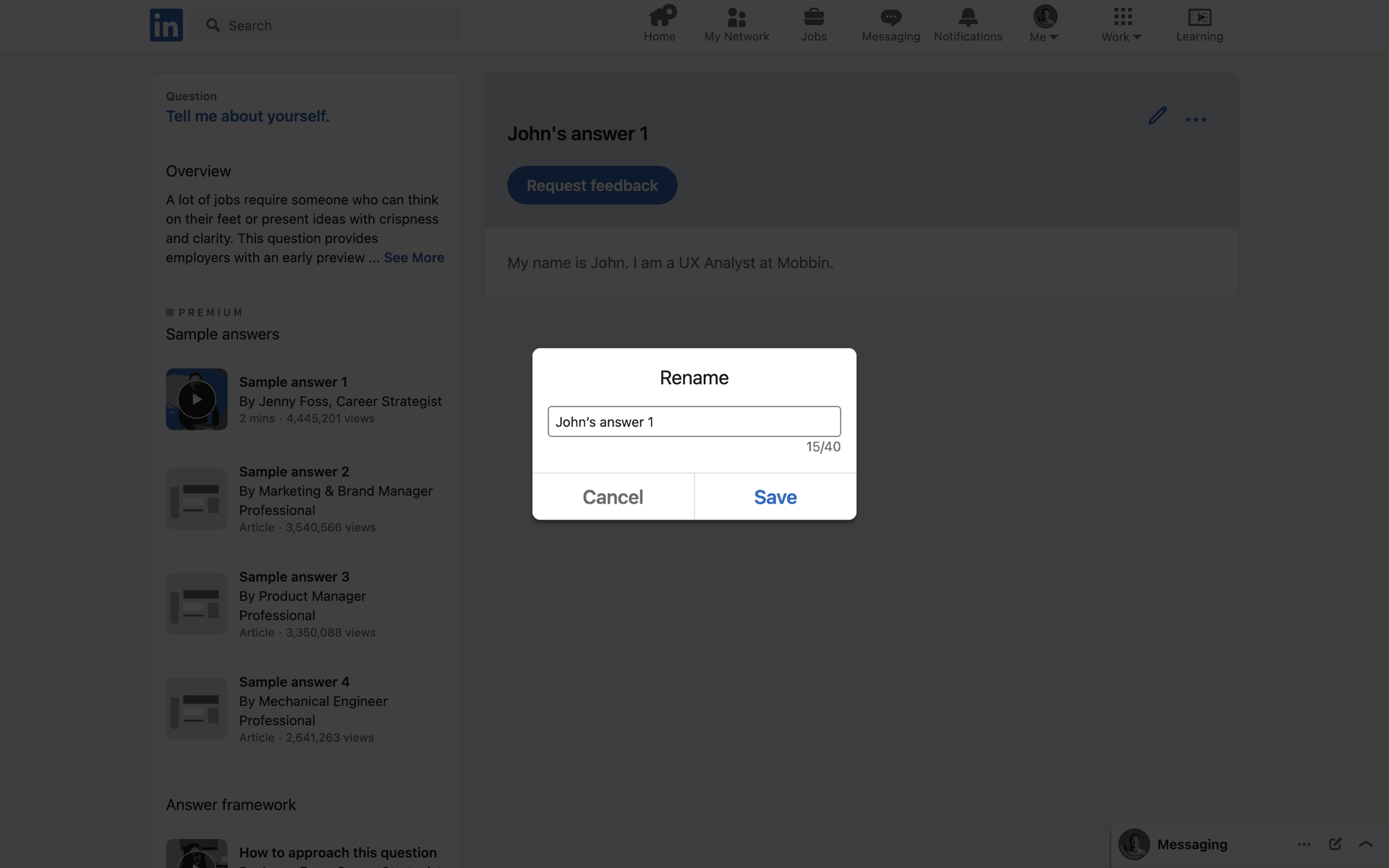 LinkedIn Web UI screenshot 13