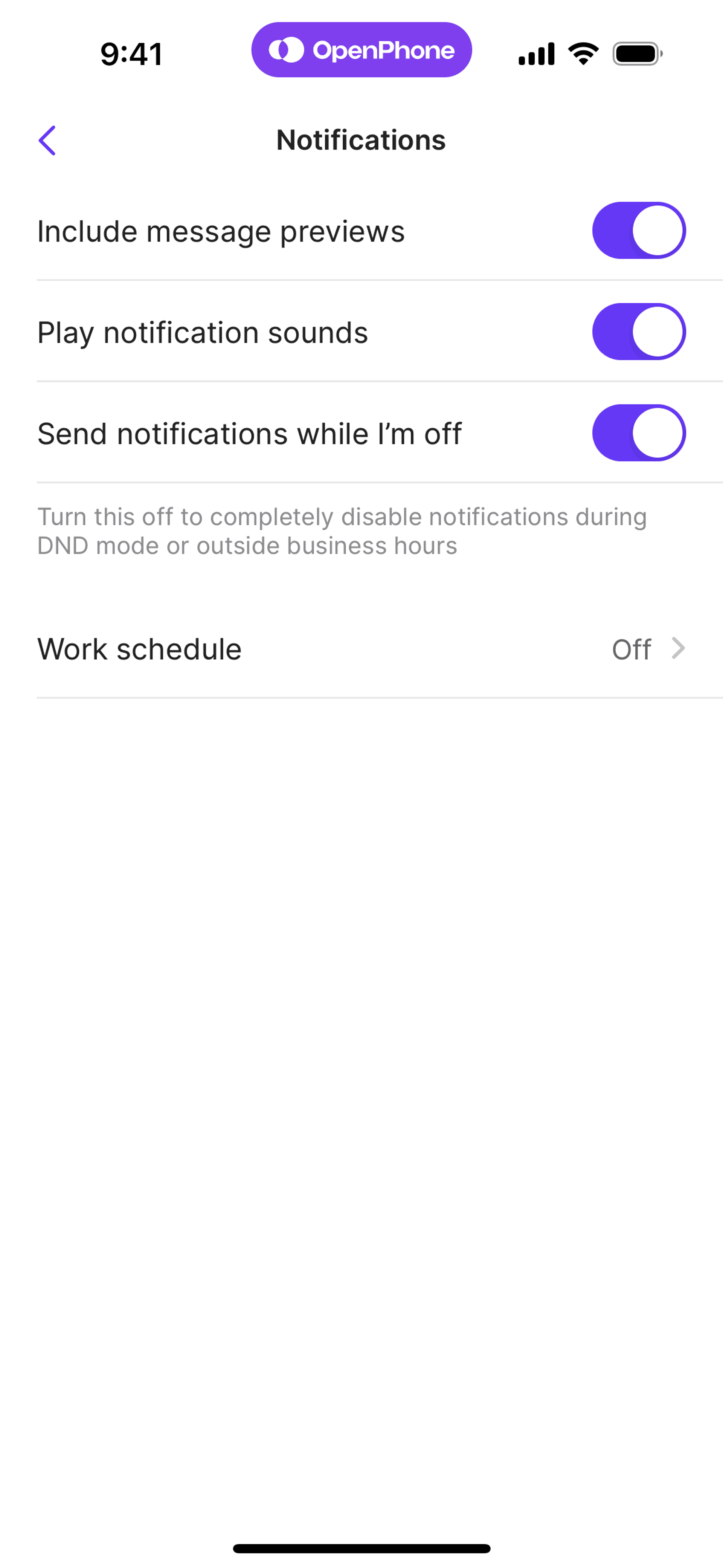 OpenPhone iOS UI screenshot 13