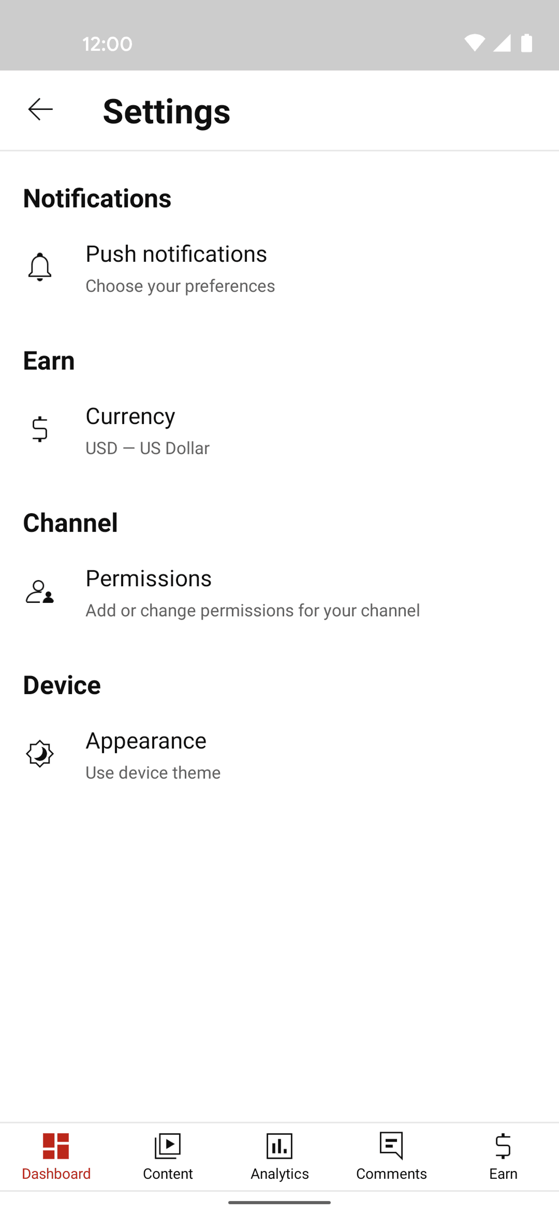 YouTube Studio Android UI screenshot 11