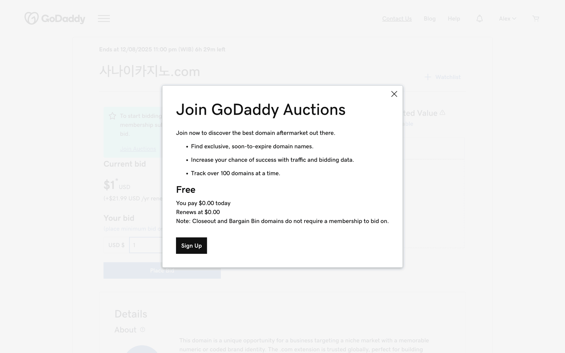 GoDaddy Web UI screenshot 13