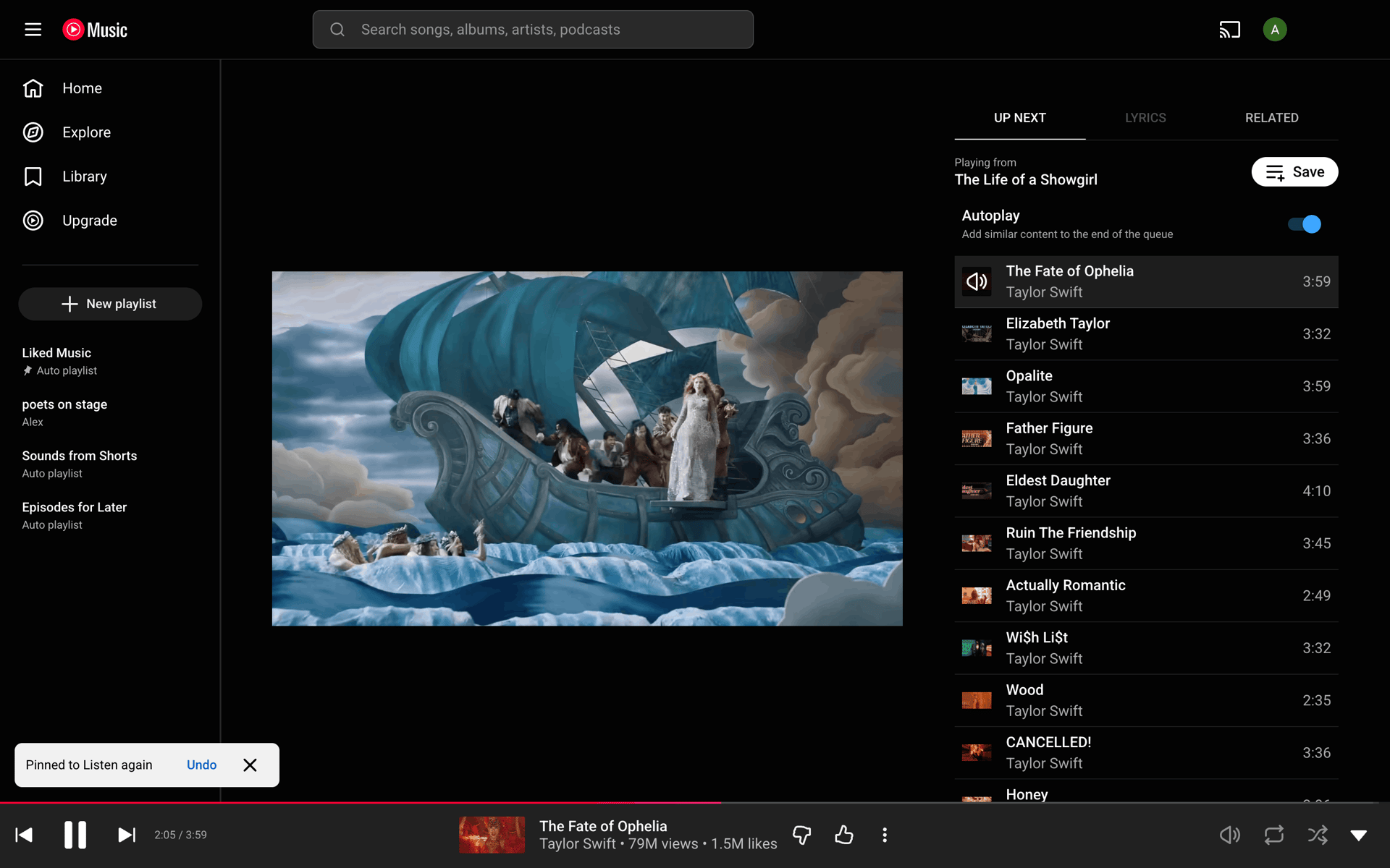 YouTube Music Web UI screenshot 3