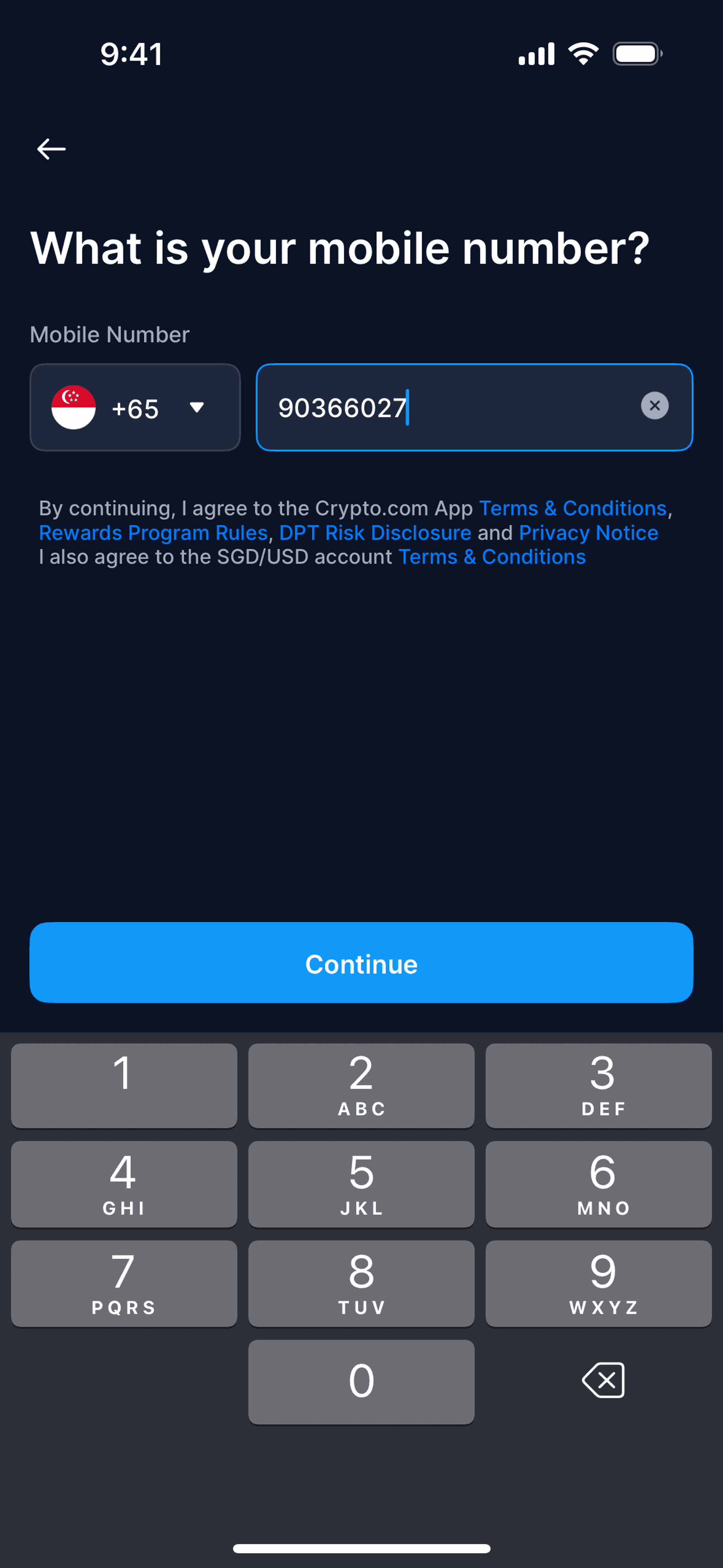 Crypto.com iOS UI screenshot 9