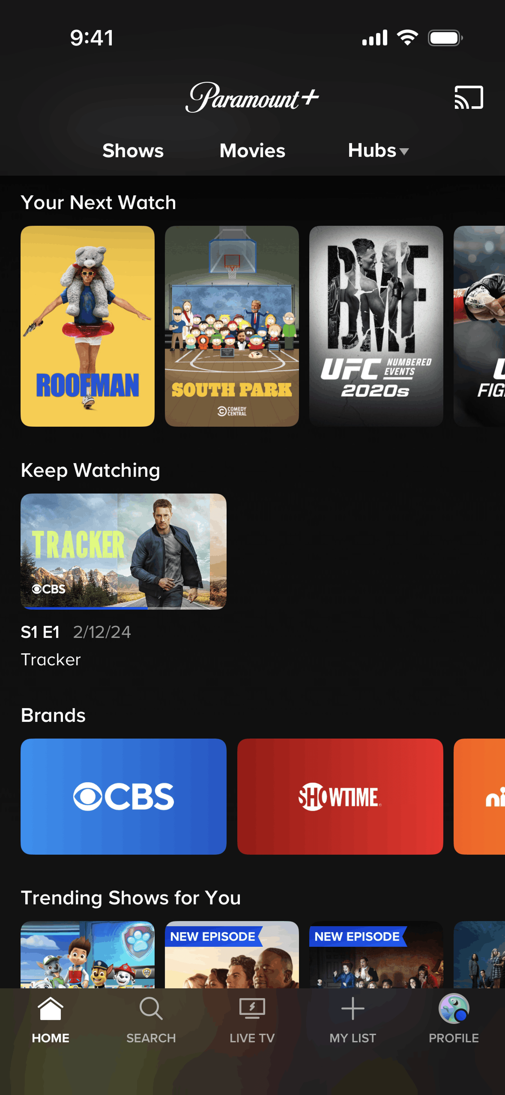 Paramount+ iOS UI screenshot 19