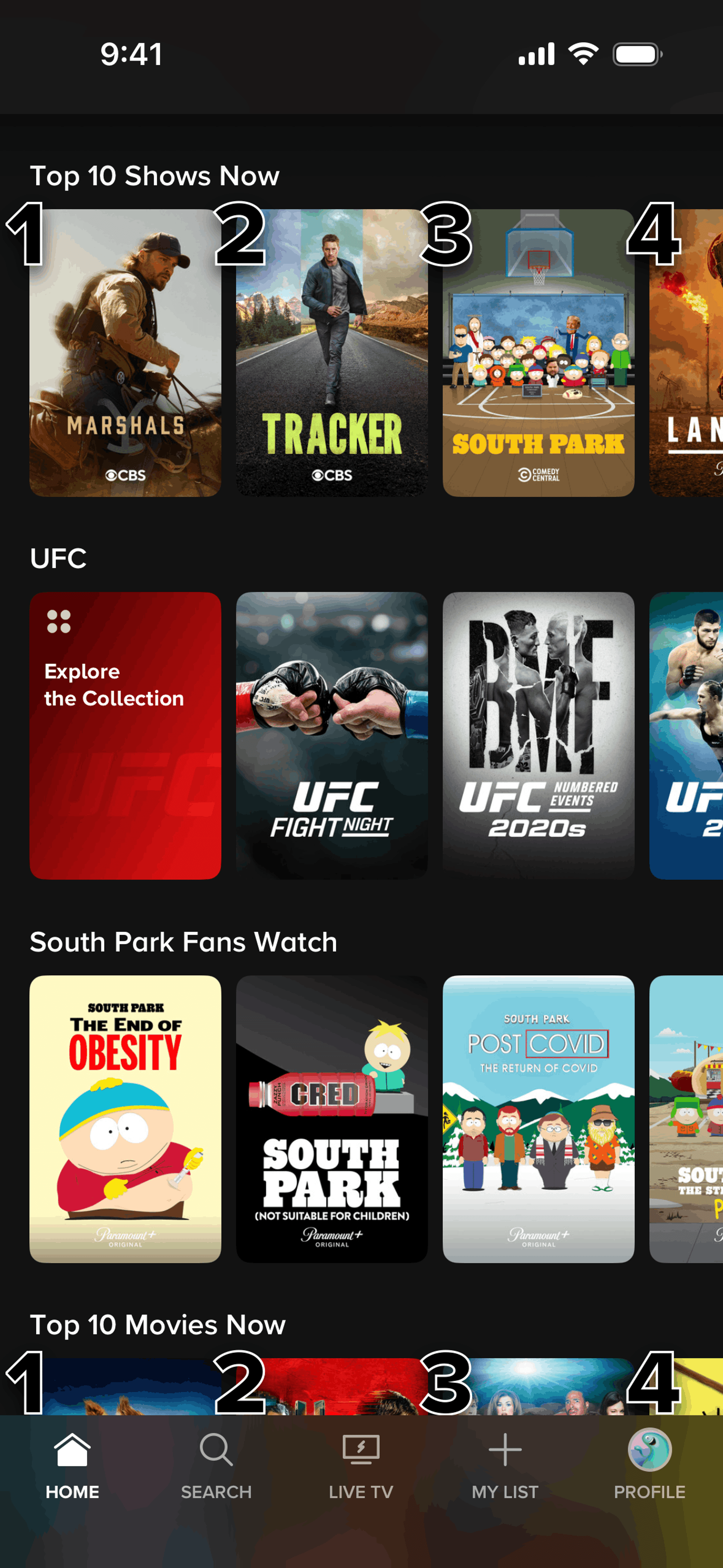 Paramount+ iOS UI screenshot 20