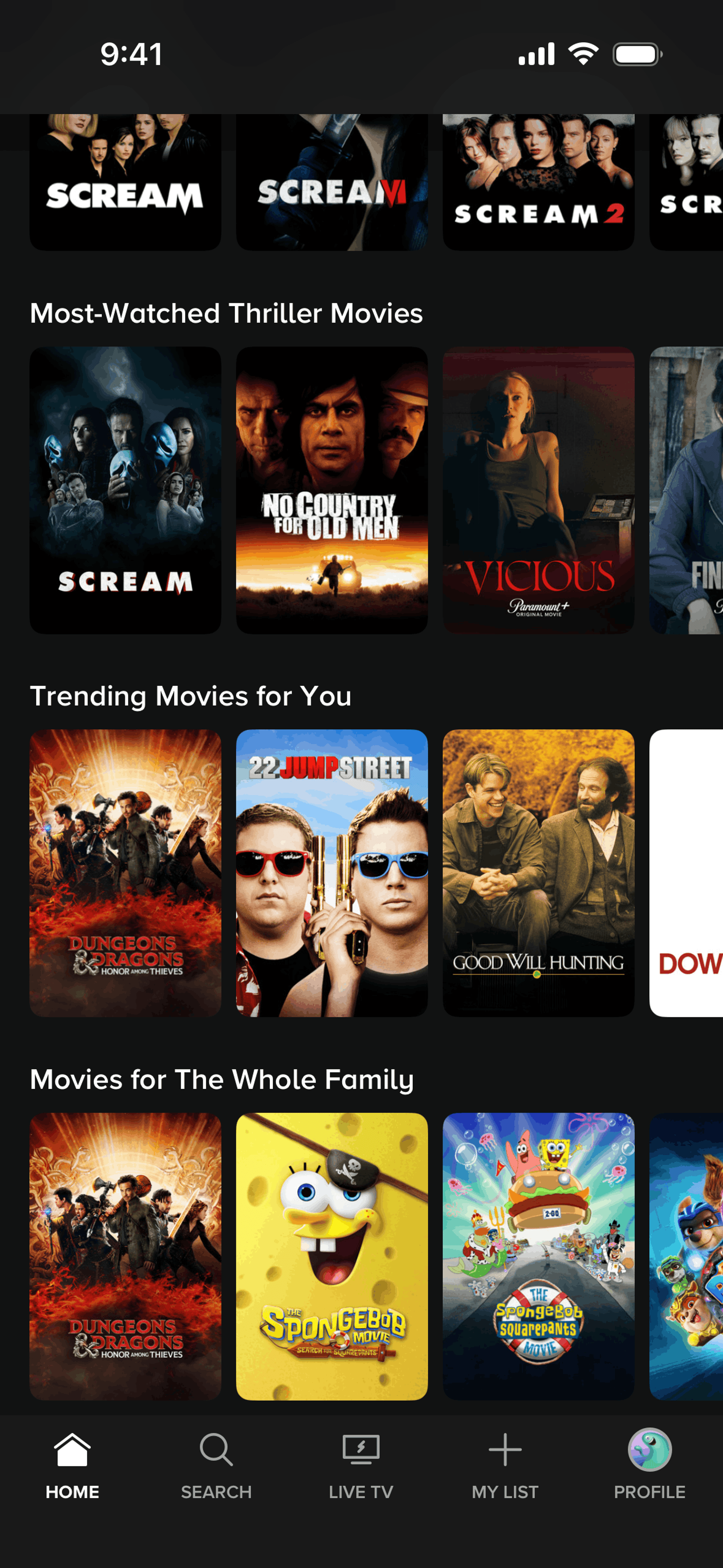 Paramount+ iOS UI screenshot 22