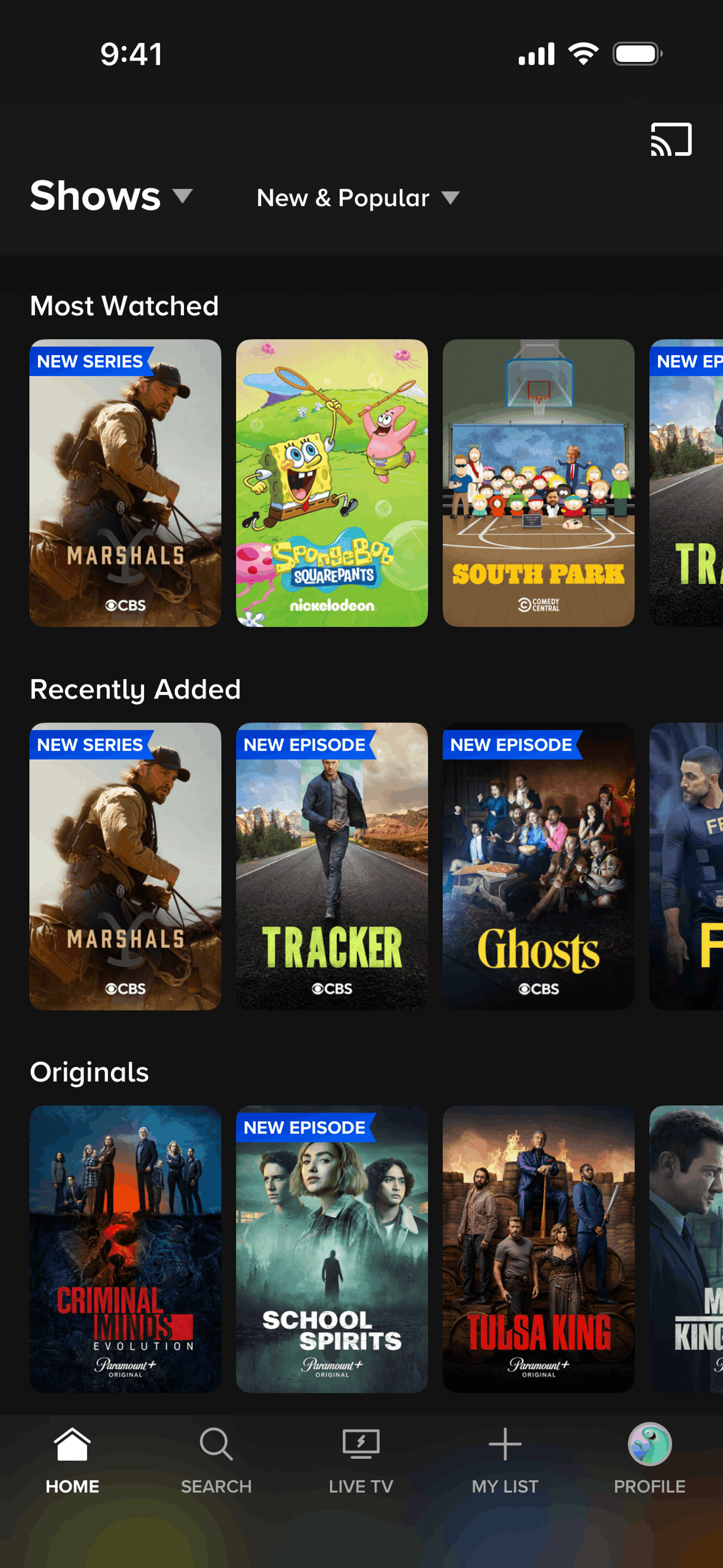 Paramount+ iOS UI screenshot 23