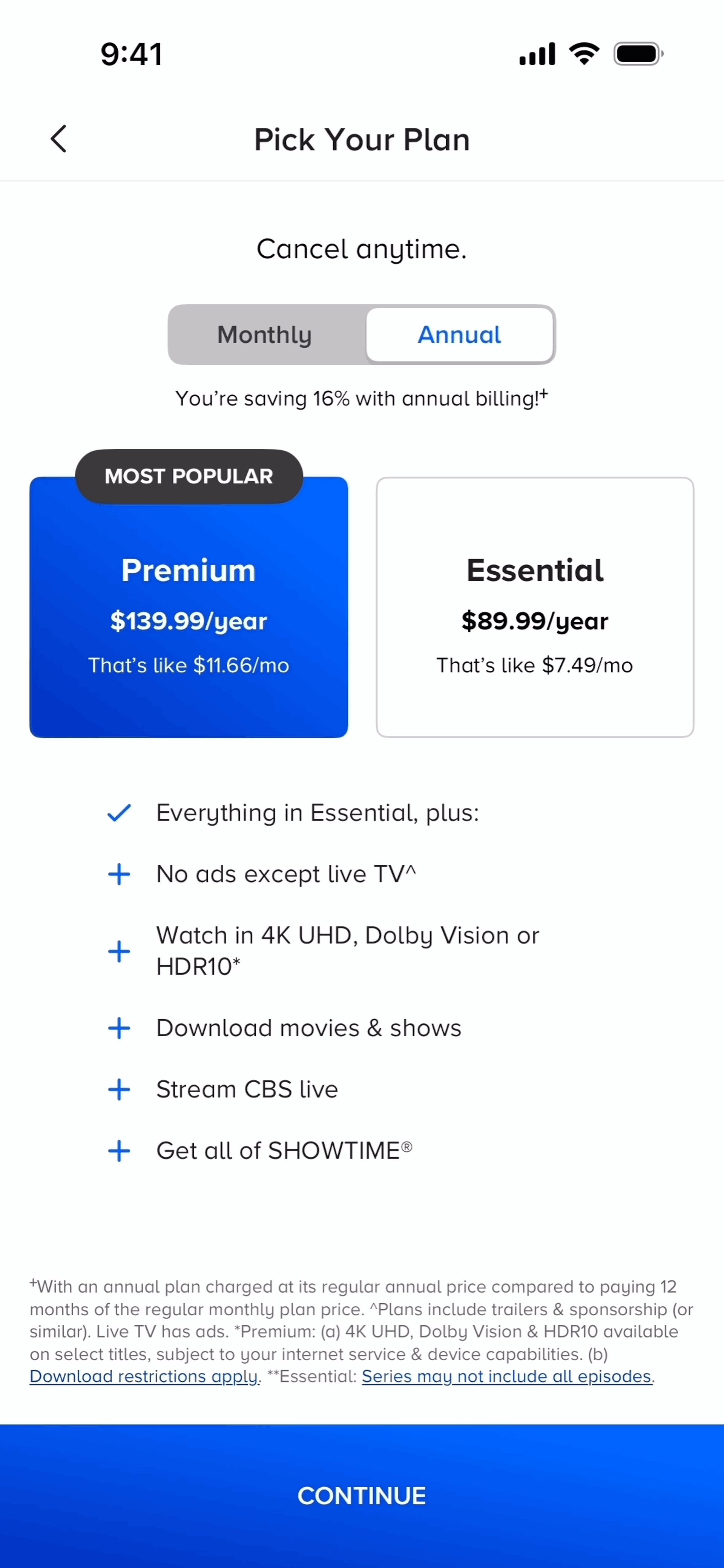 Paramount+ iOS UI screenshot 5