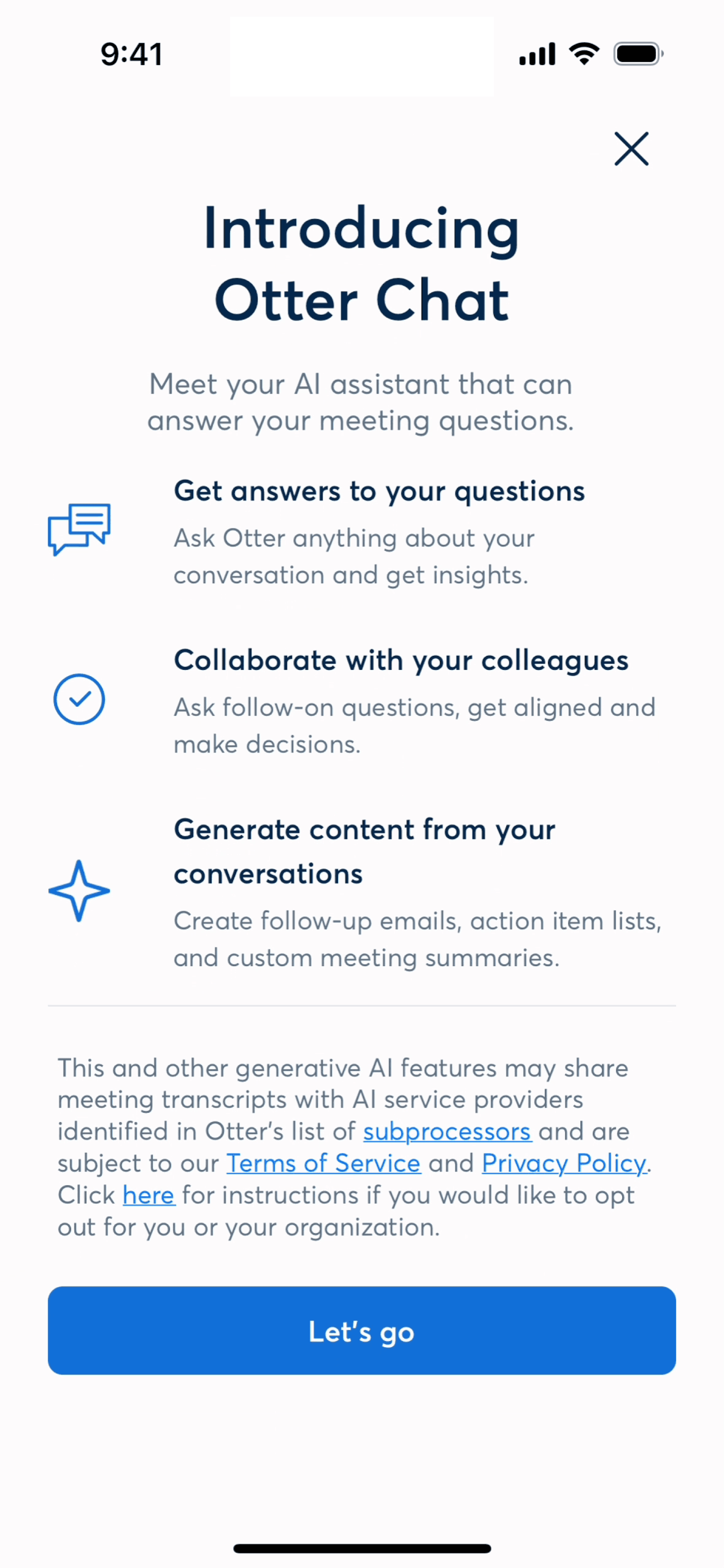 Otter.ai iOS UI screenshot 18