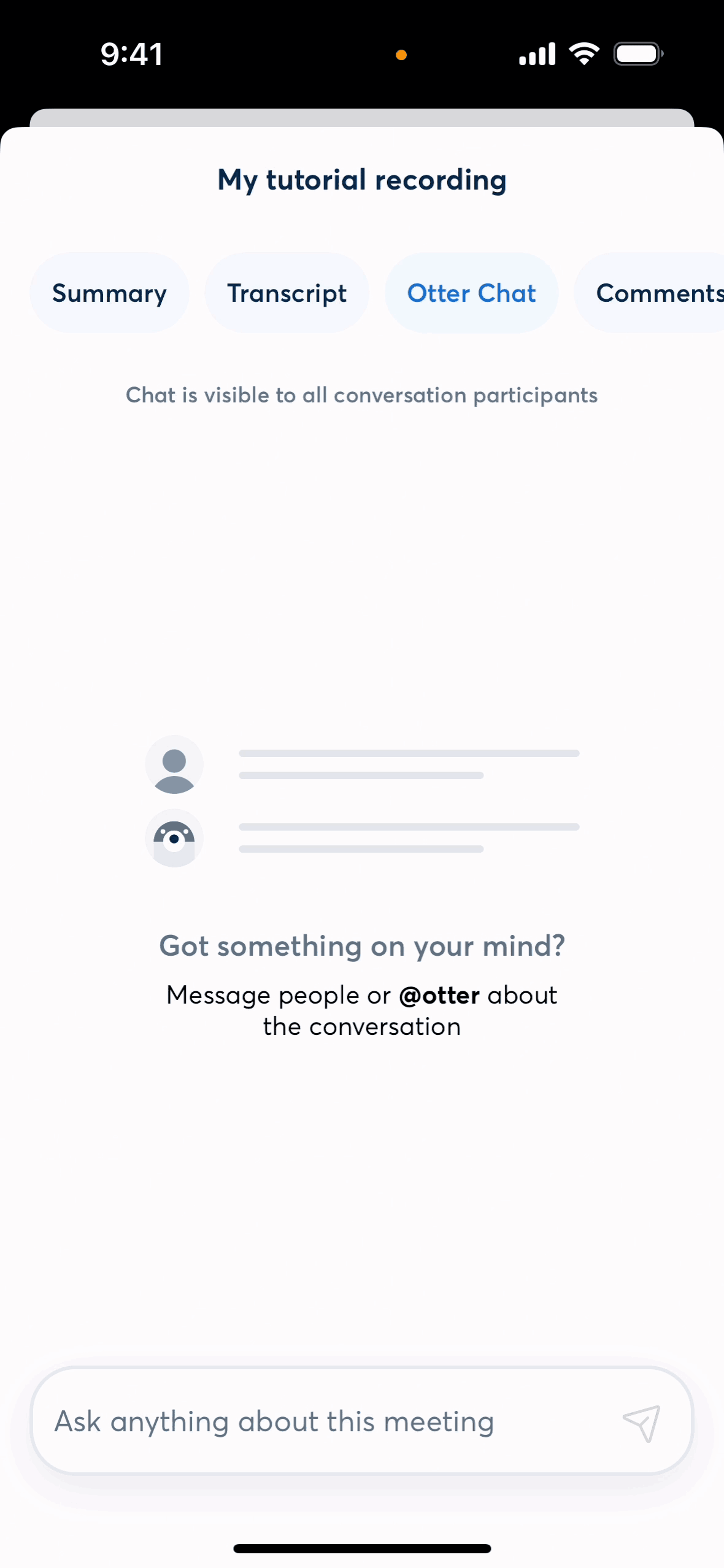 Otter.ai iOS UI screenshot 19