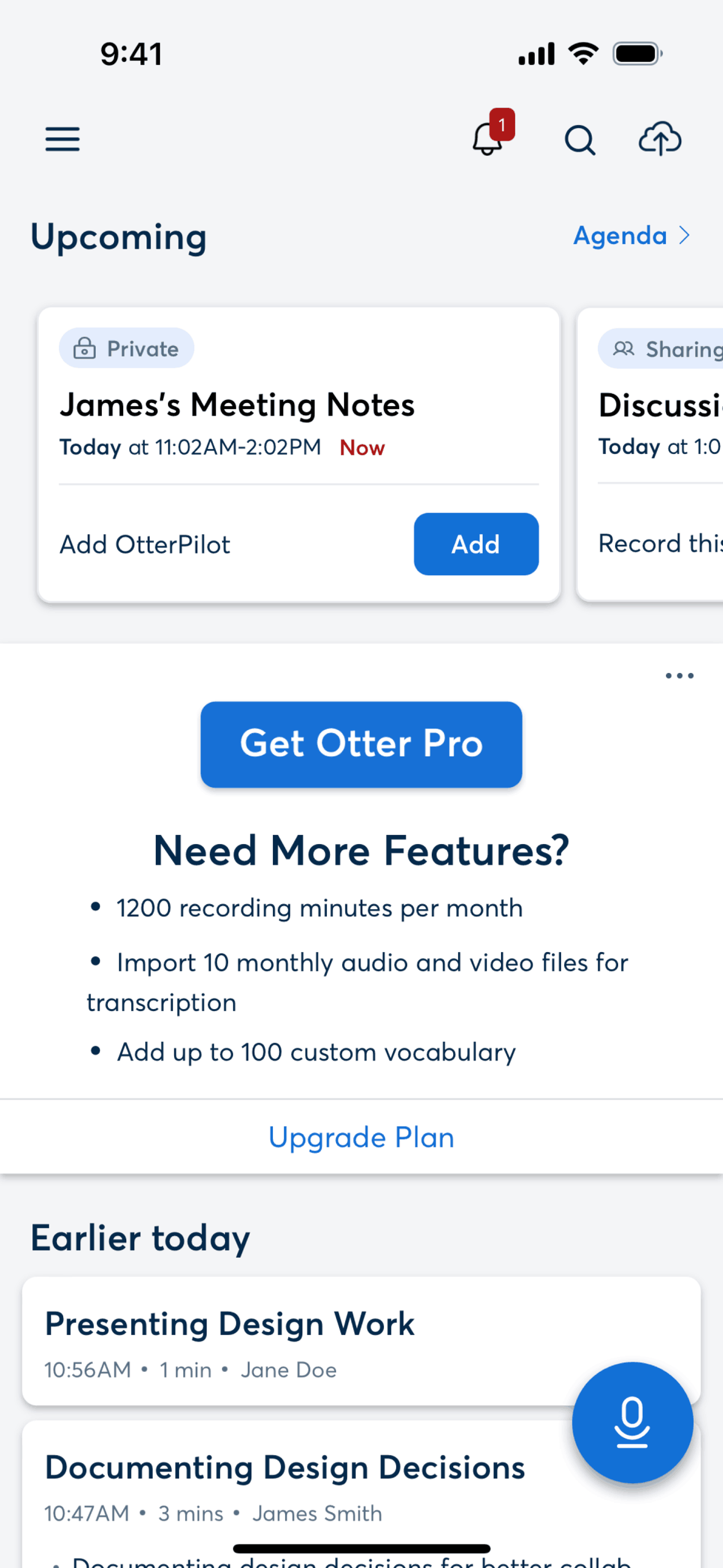 Otter.ai iOS UI screenshot 22